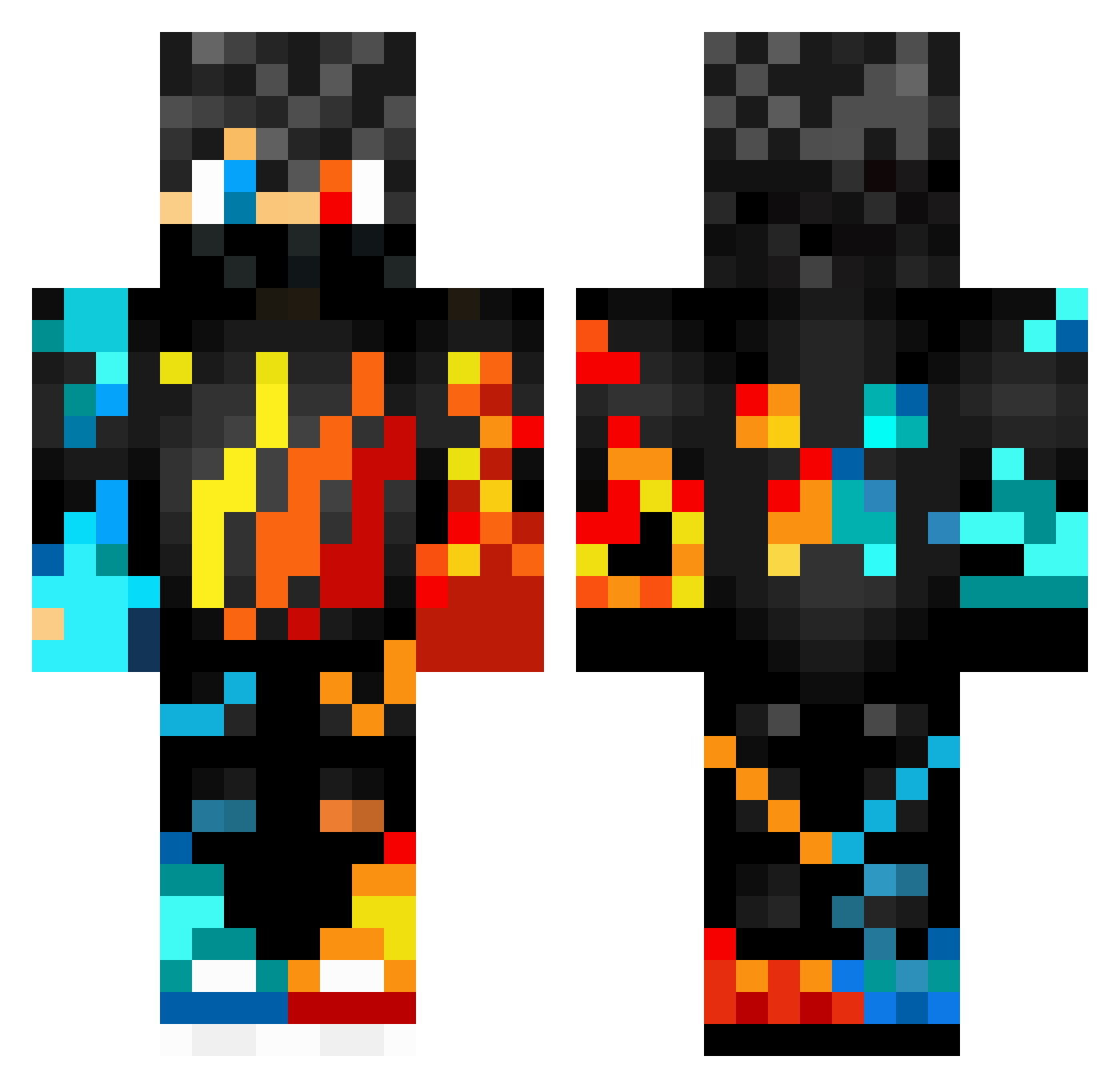 RuthlessPL Minecraft skin, front and back view