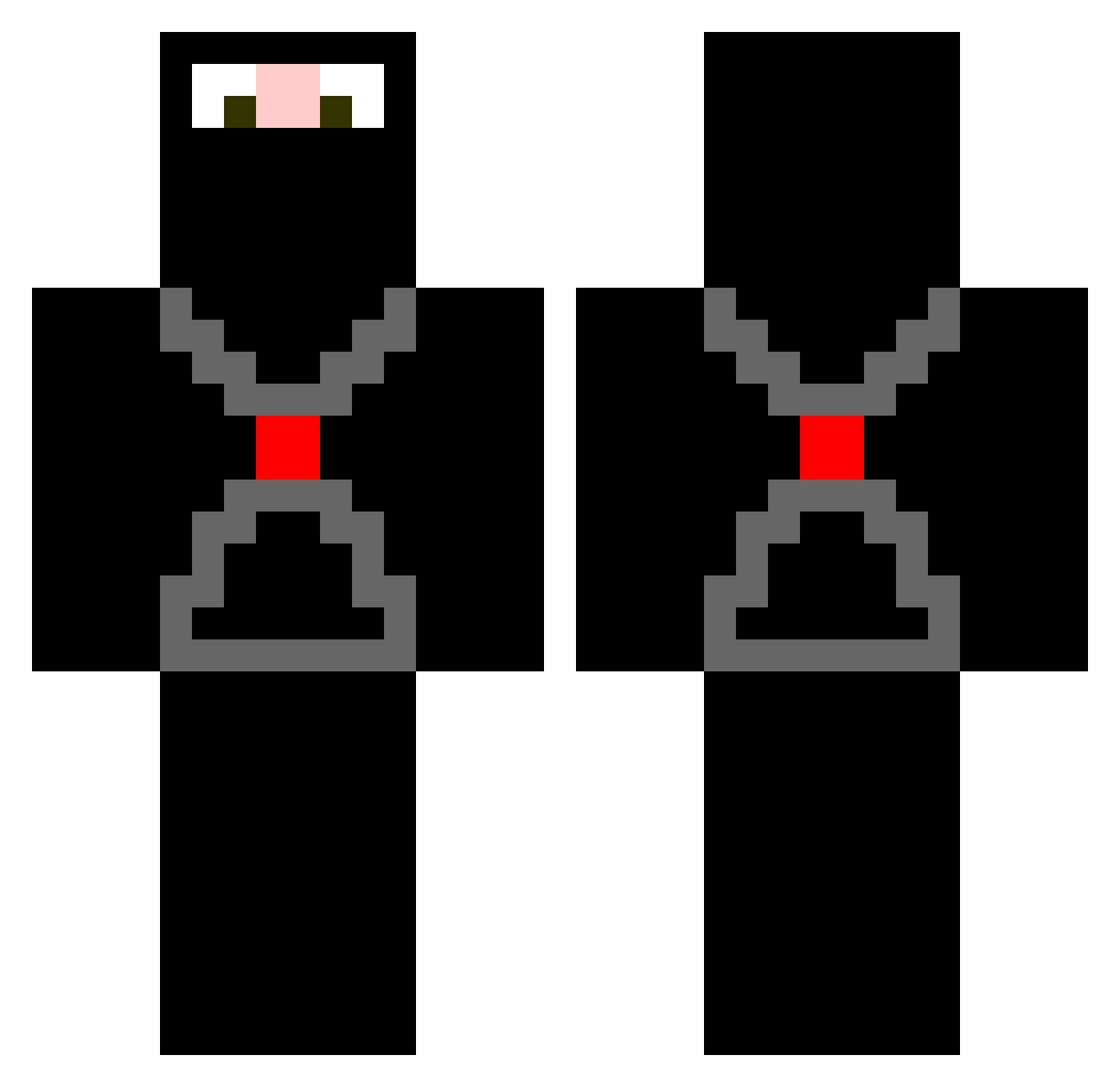 Reverses Minecraft skin, front and back view