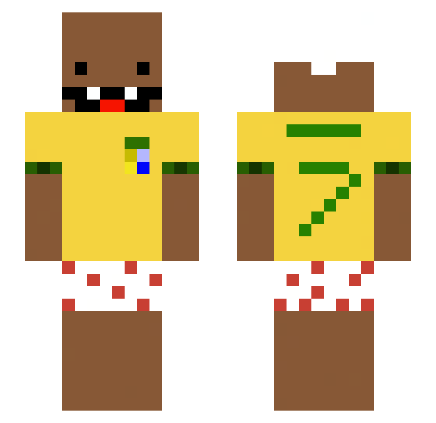 Zurush Minecraft skin, front and back view