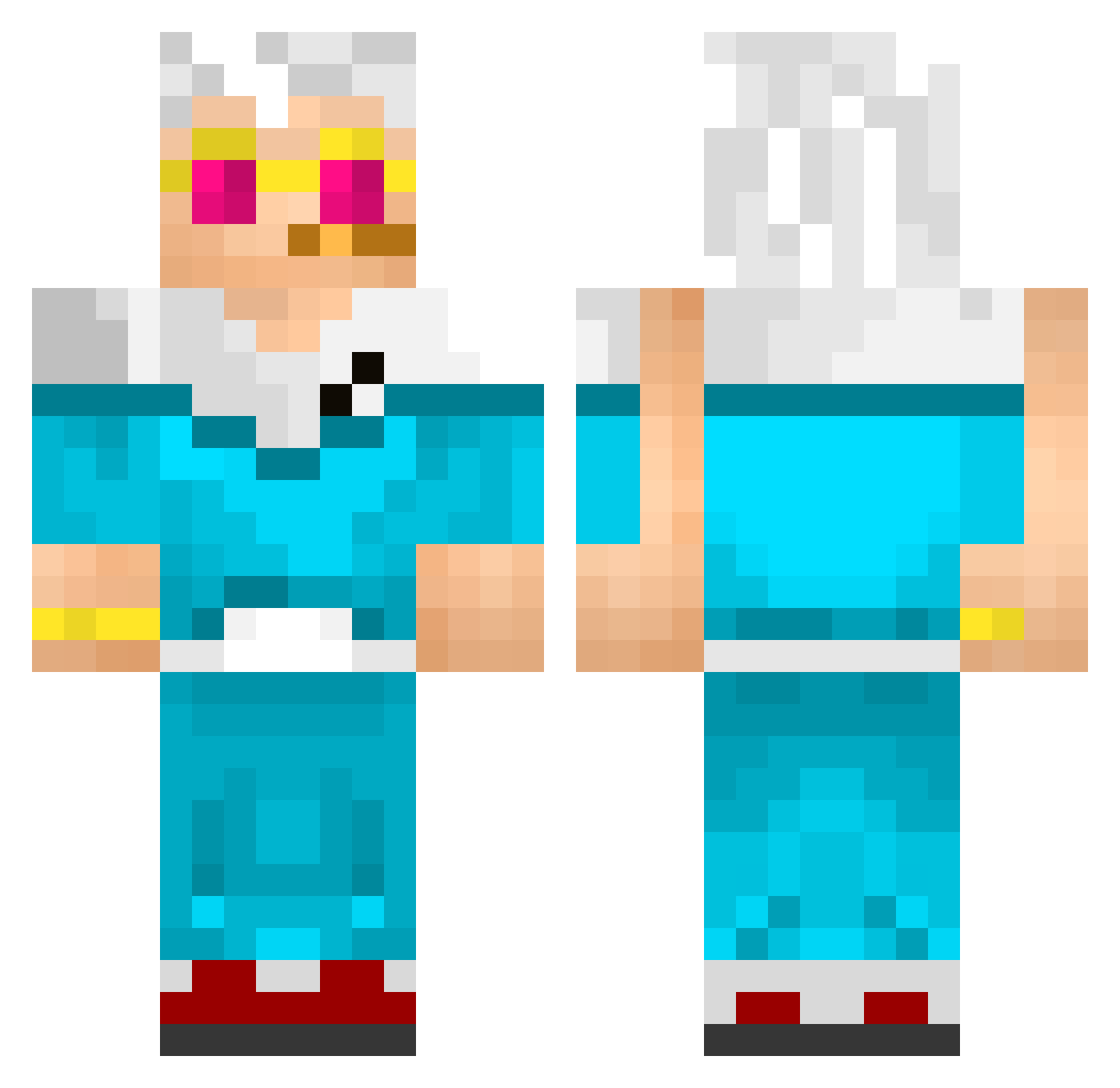 sa_v Minecraft skin, front and back view