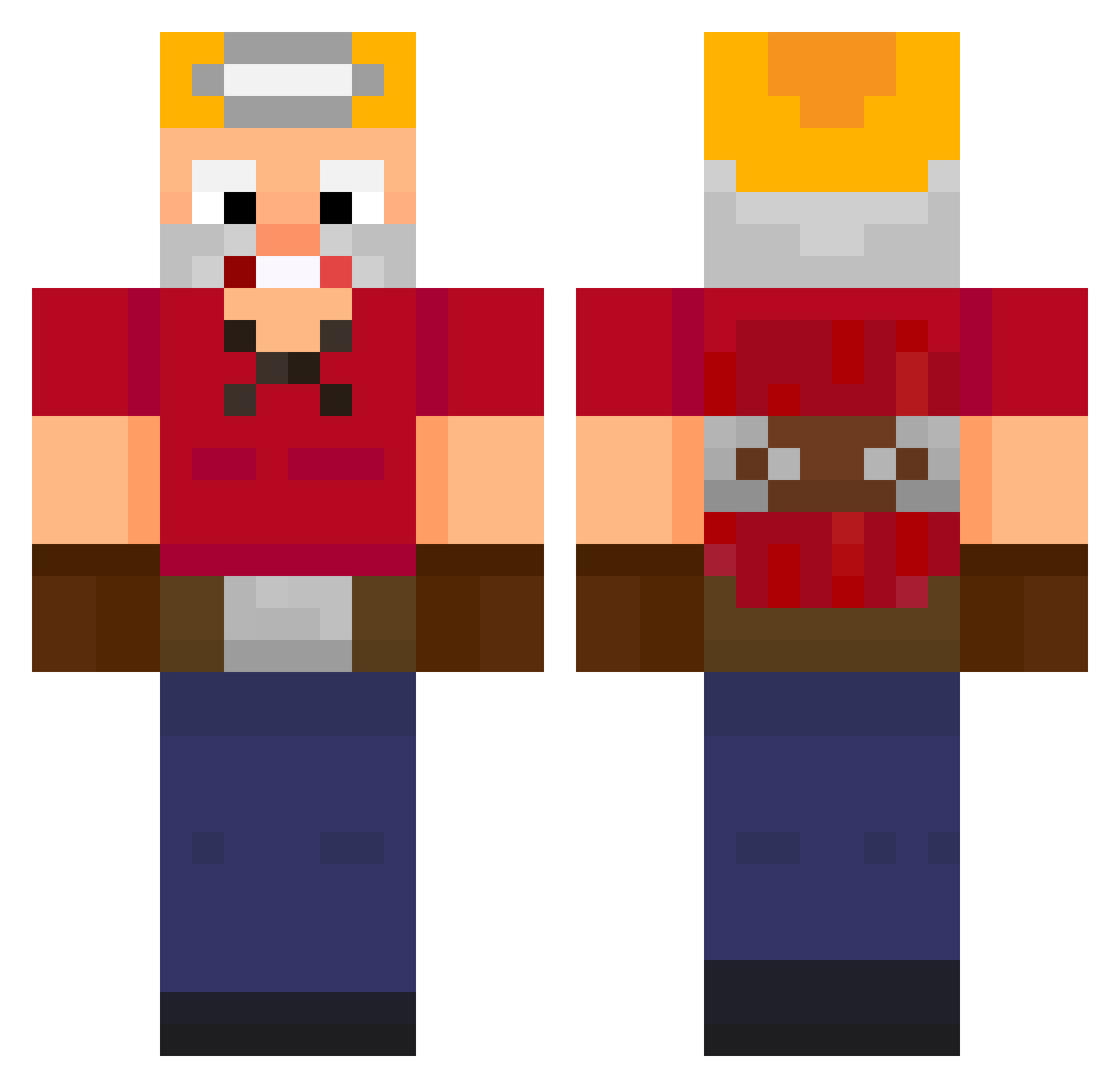 Klonzie Minecraft skin, front and back view