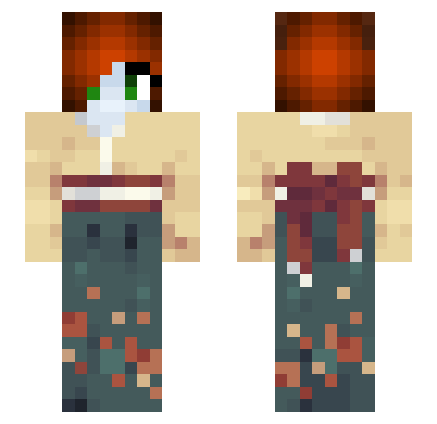 VixenCopper95 Minecraft skin, front and back view