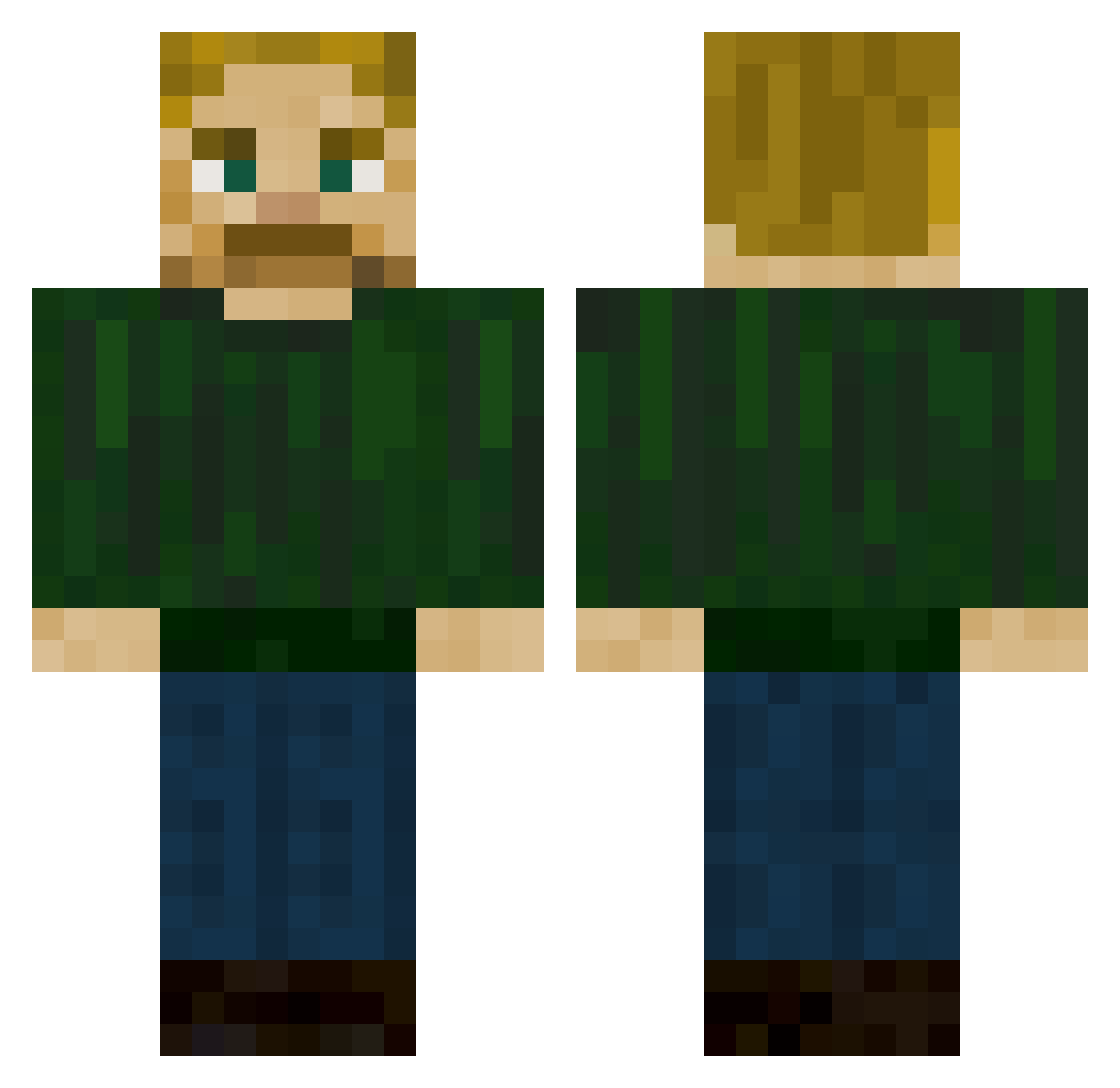 halberliterpils Minecraft skin, front and back view