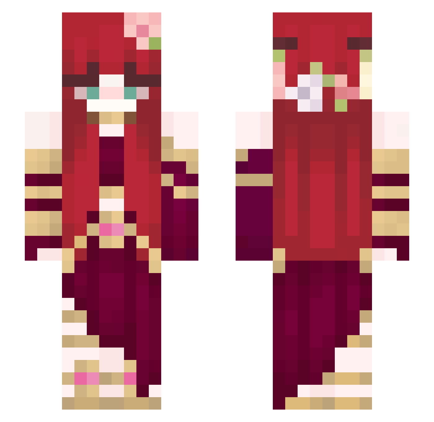 ___tu___ Minecraft skin, front and back view