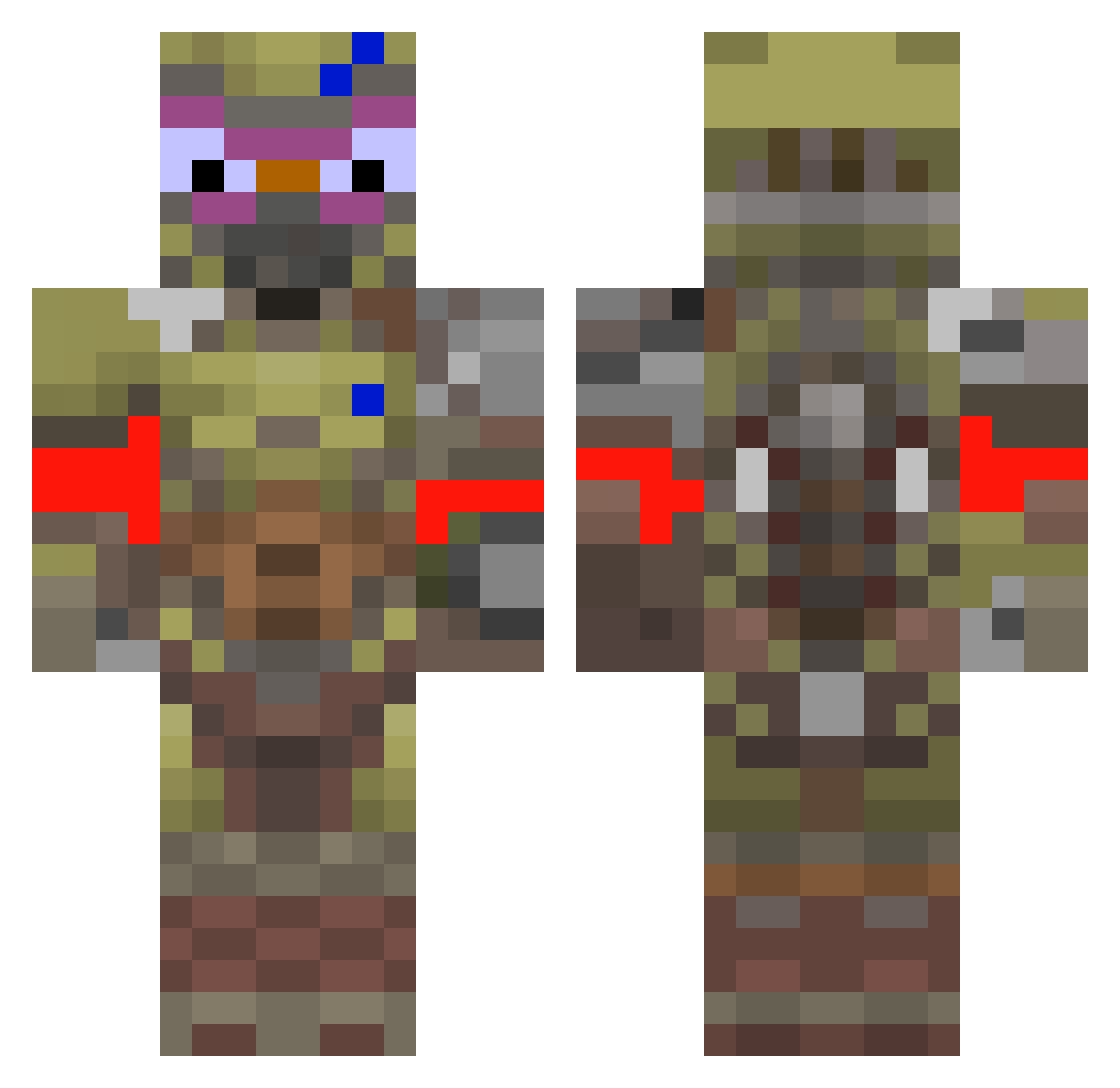 cnuggeth Minecraft skin, front and back view