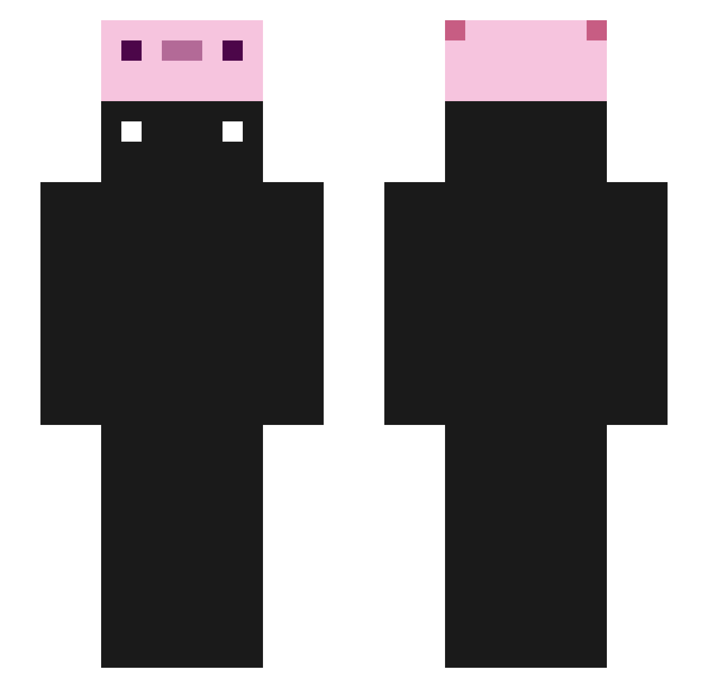 Pika2507 Minecraft skin, front and back view