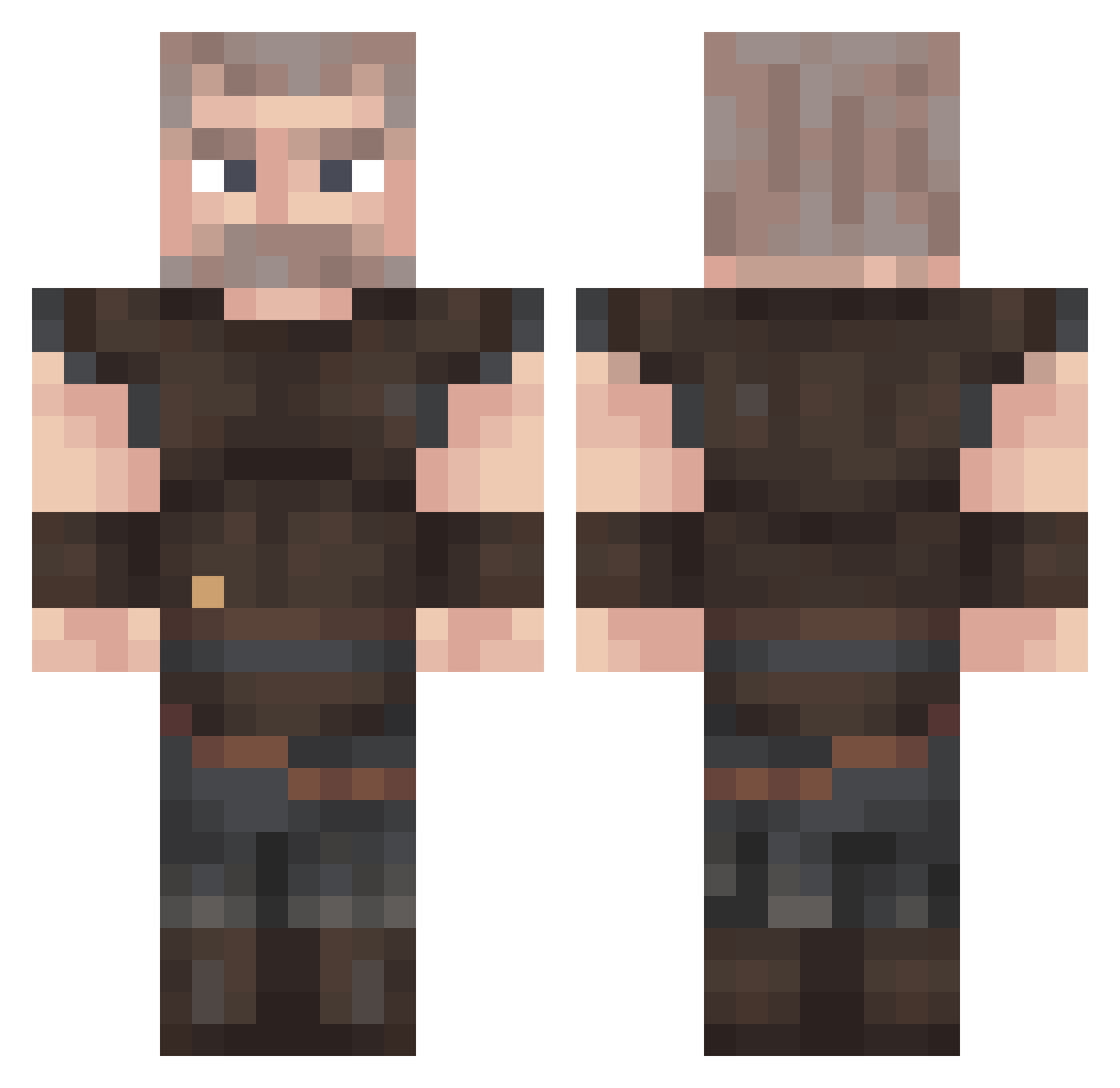 kikm07 Minecraft skin, front and back view