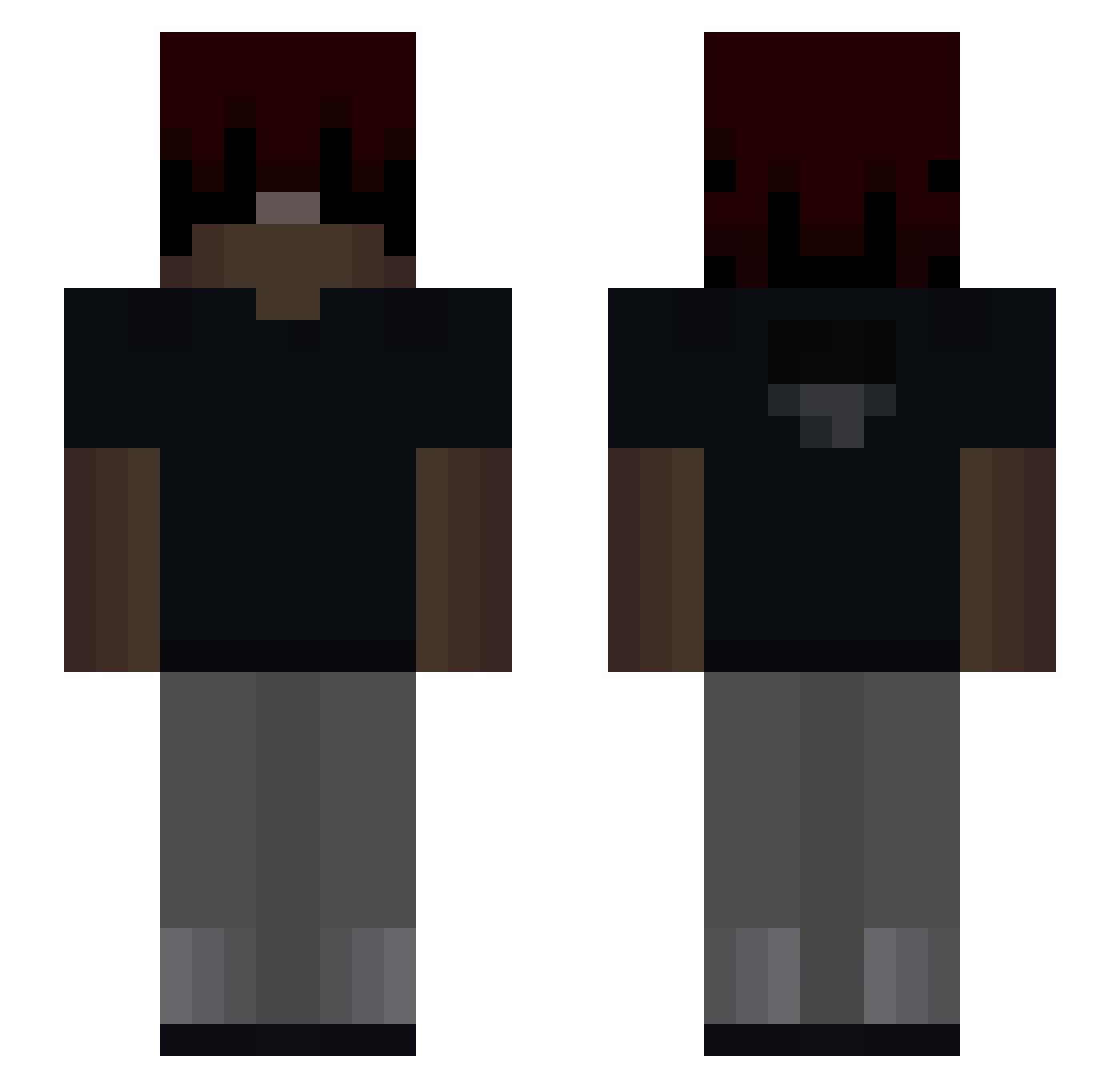 wnhd Minecraft skin, front and back view