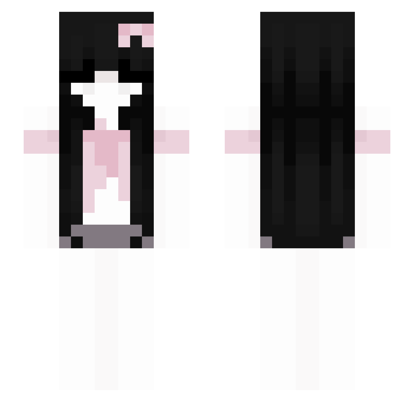 okuqi Minecraft skin, front and back view