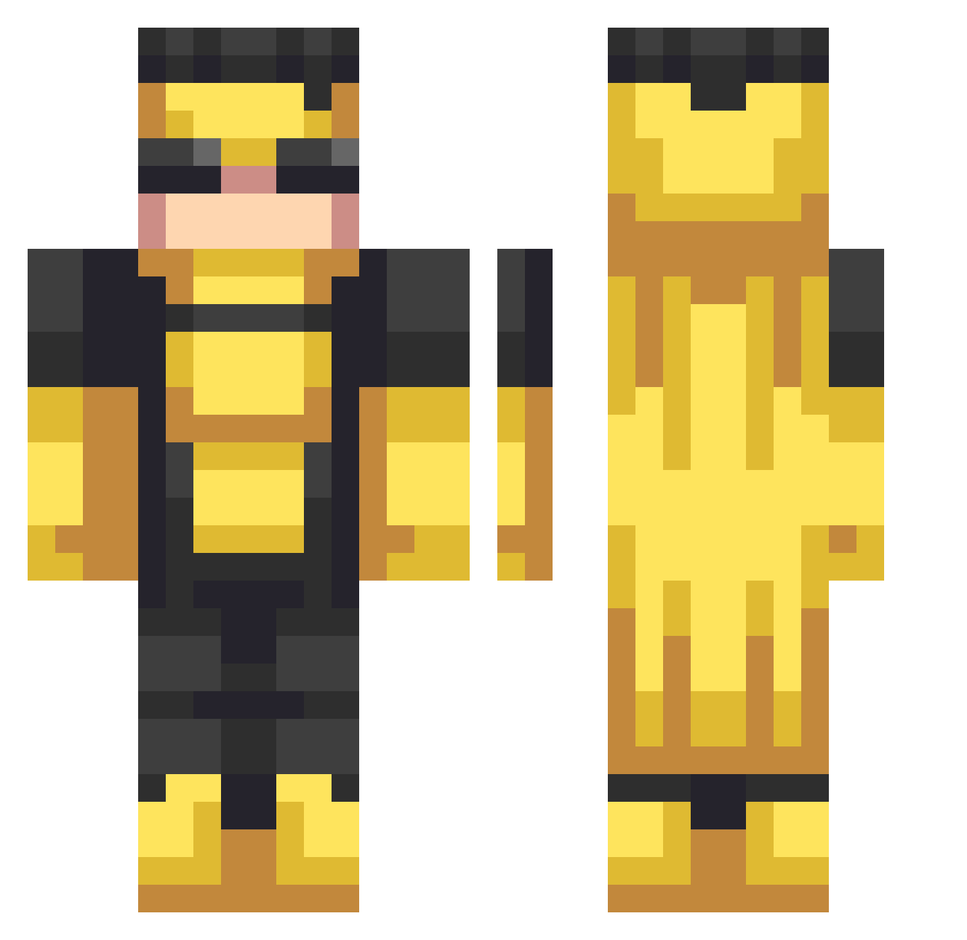 vTheFoxy Minecraft skin, front and back view