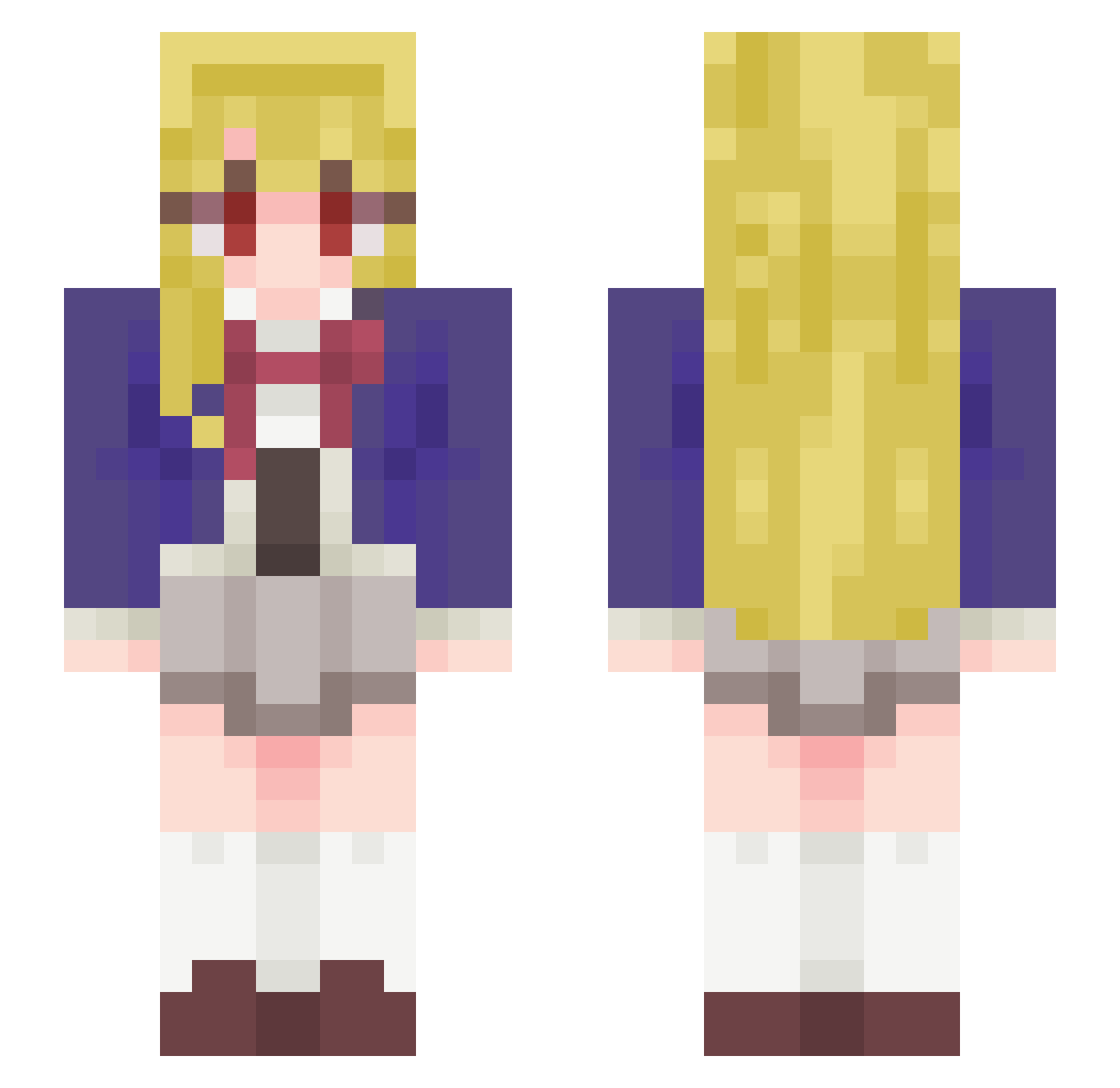 LinkLennox Minecraft skin, front and back view