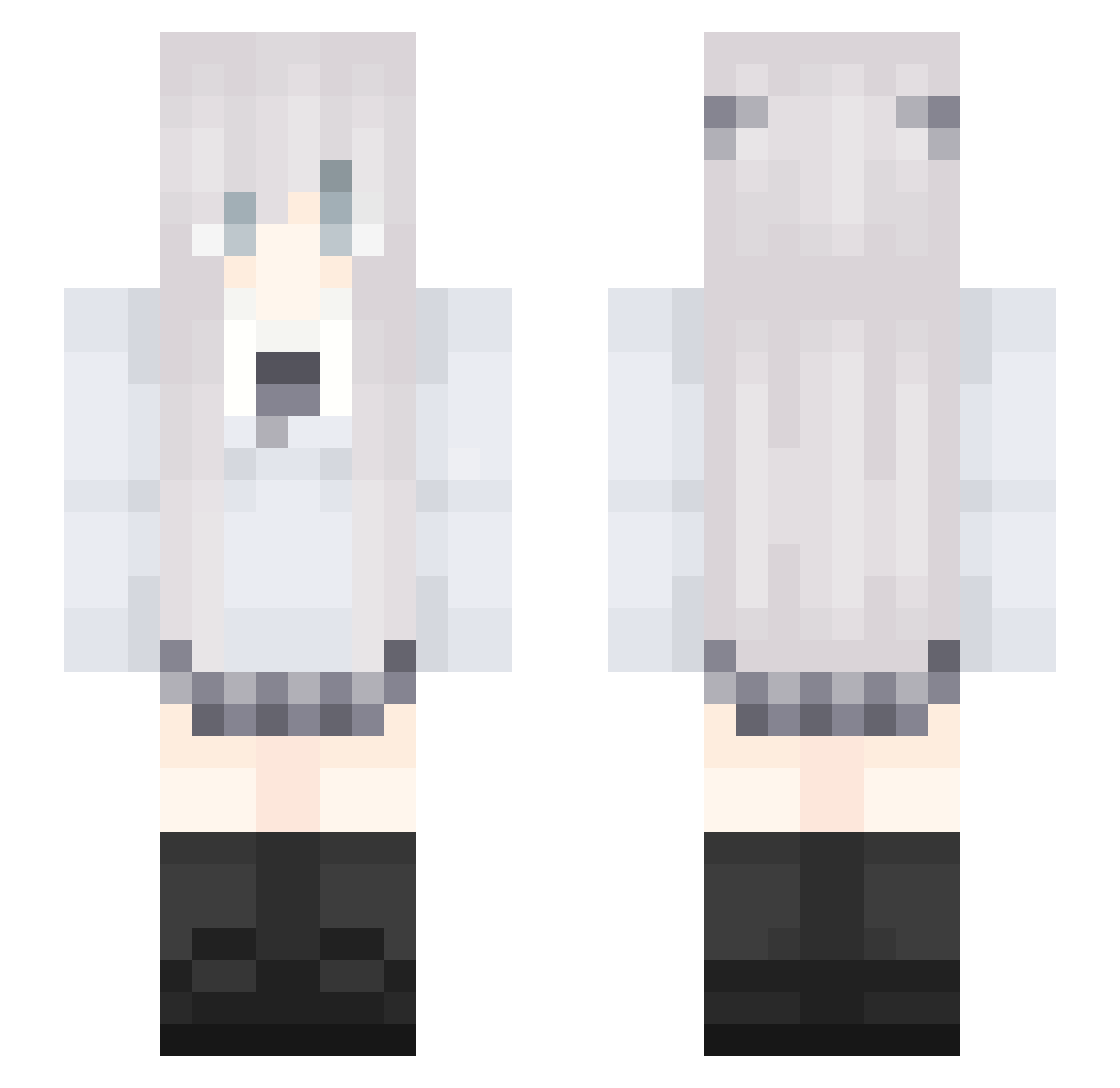 xxEA Minecraft skin, front and back view