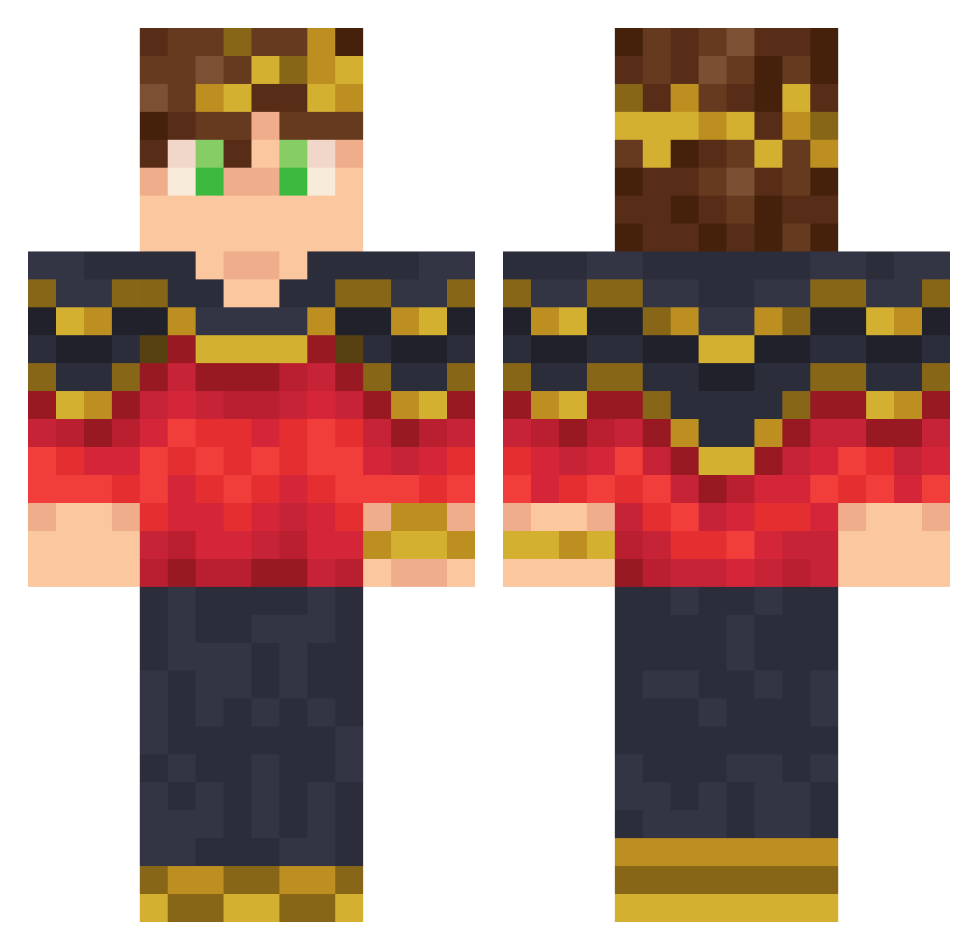 ATLaDOS Minecraft skin, front and back view