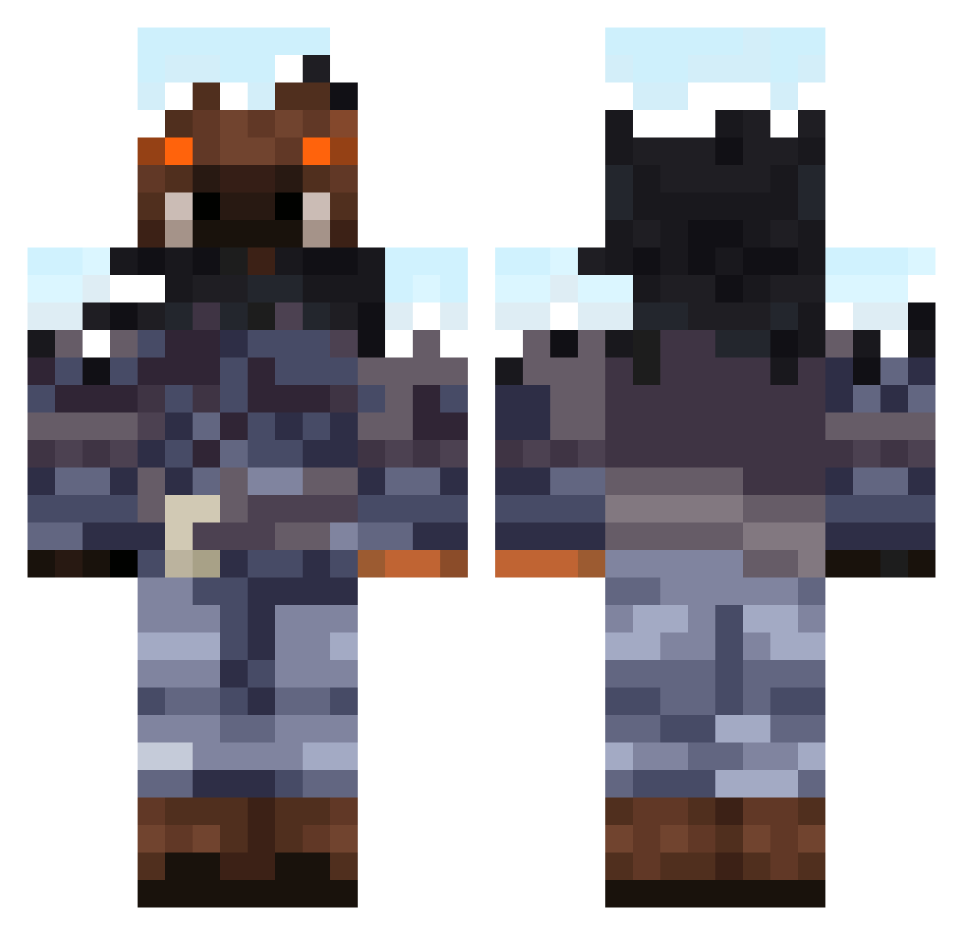Az_of_the_piglin Minecraft skin, front and back view