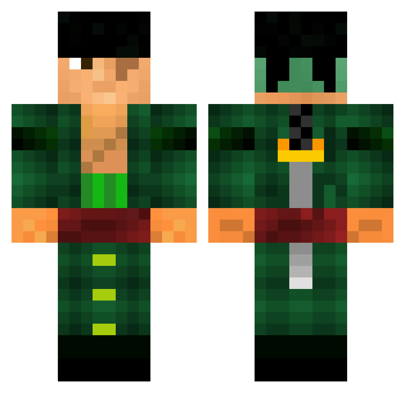 Grachtz Minecraft skin, front and back view