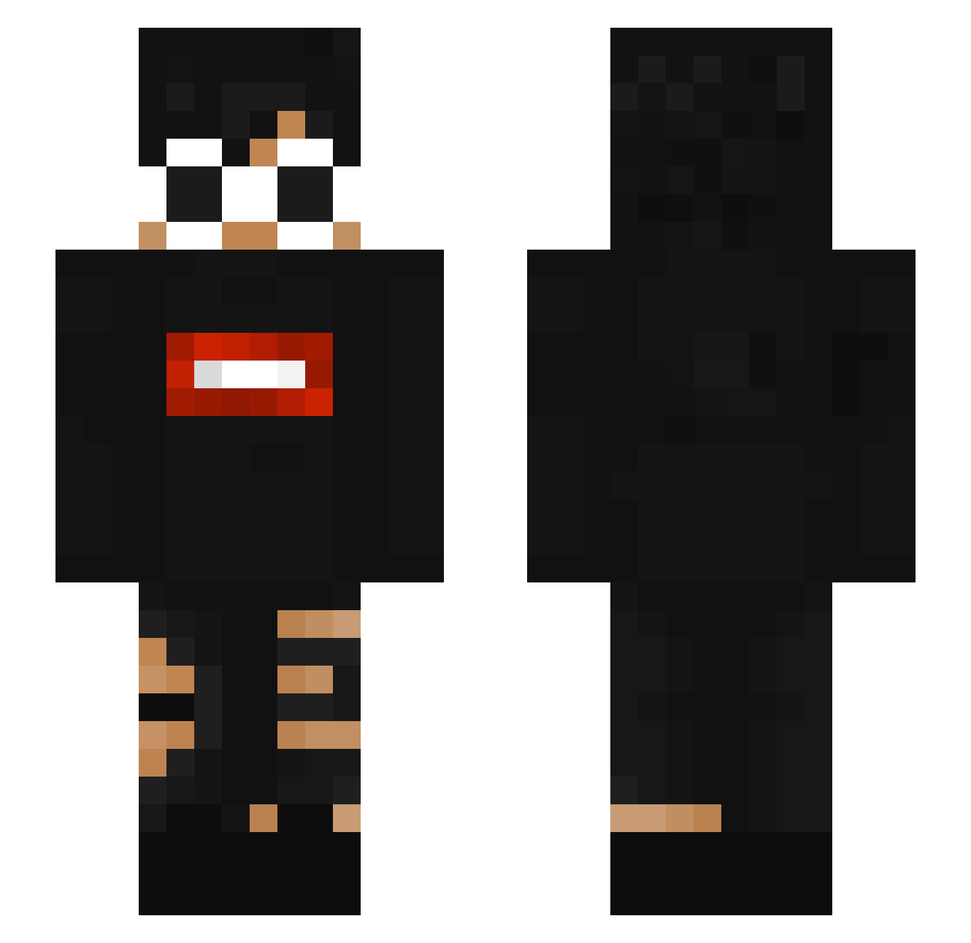 Dramatizes Minecraft skin, front and back view
