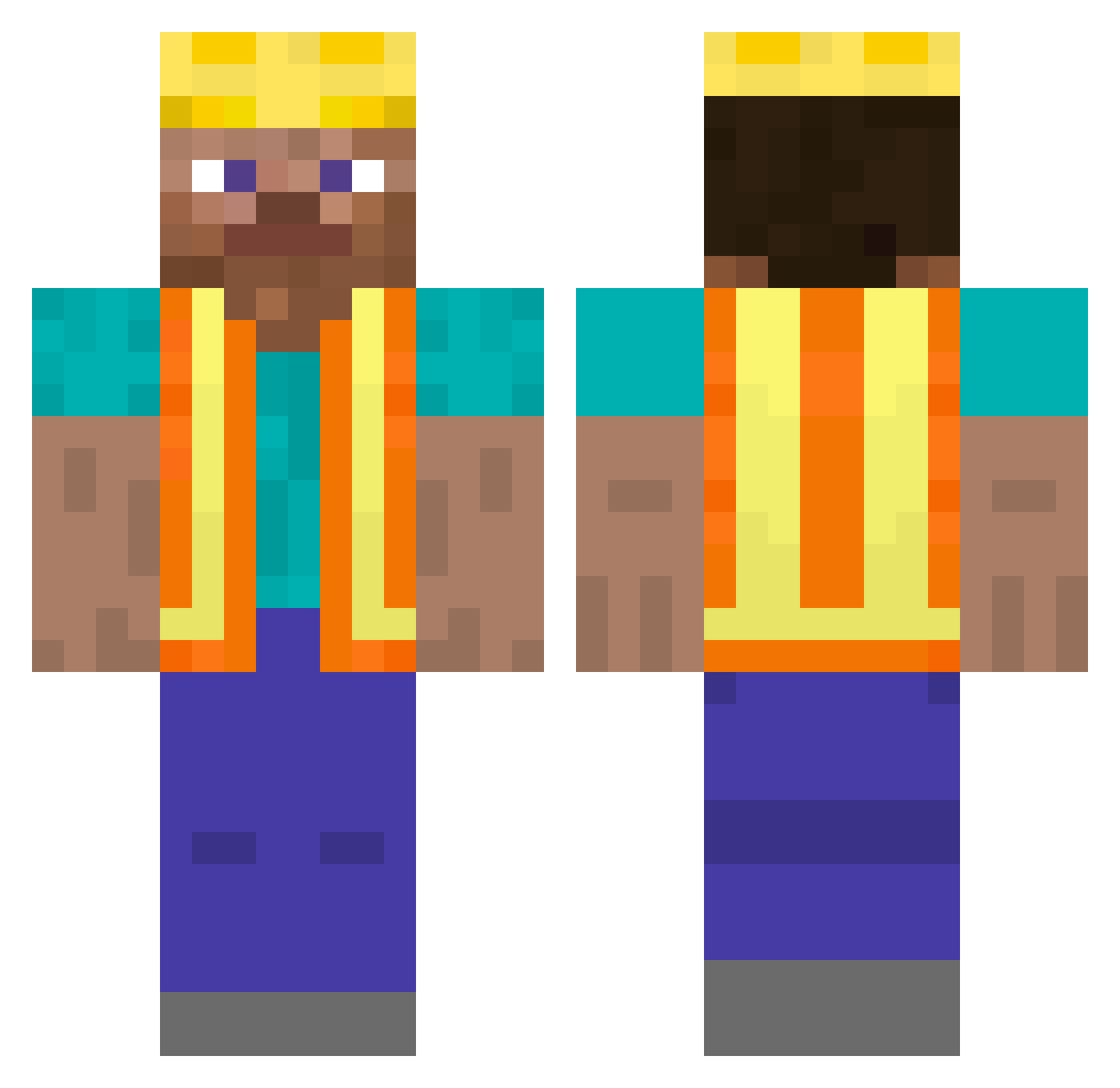Brzoza_JR Minecraft skin, front and back view