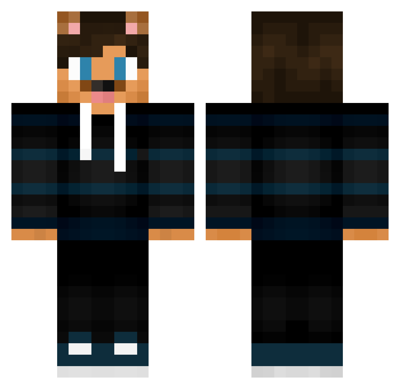SupBoss Minecraft skin, front and back view