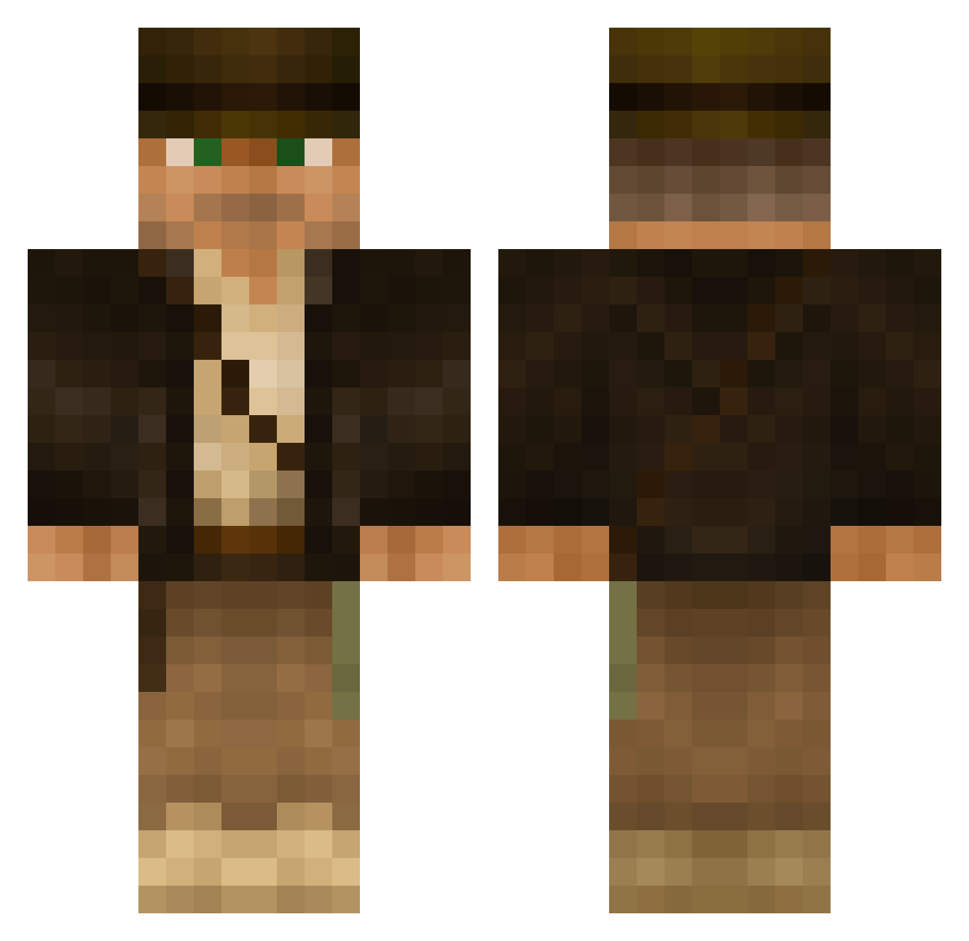 SirCommando Minecraft skin, front and back view
