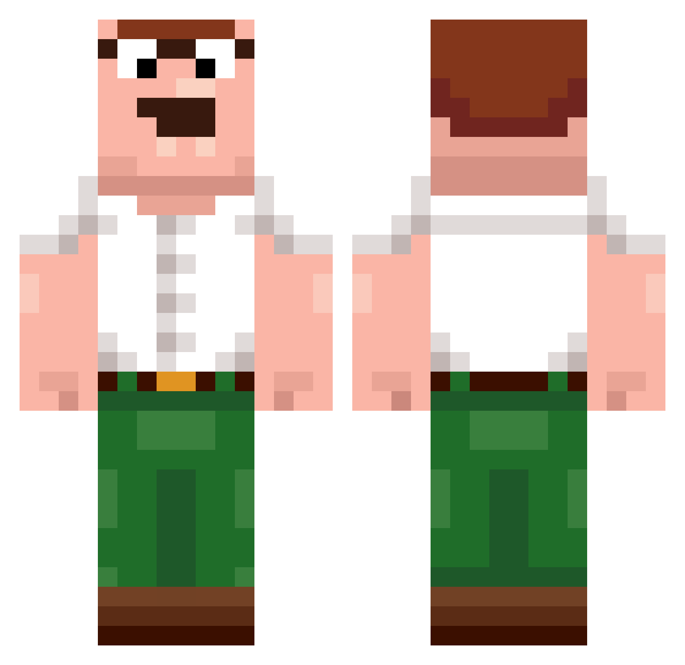 evertx Minecraft skin, front and back view