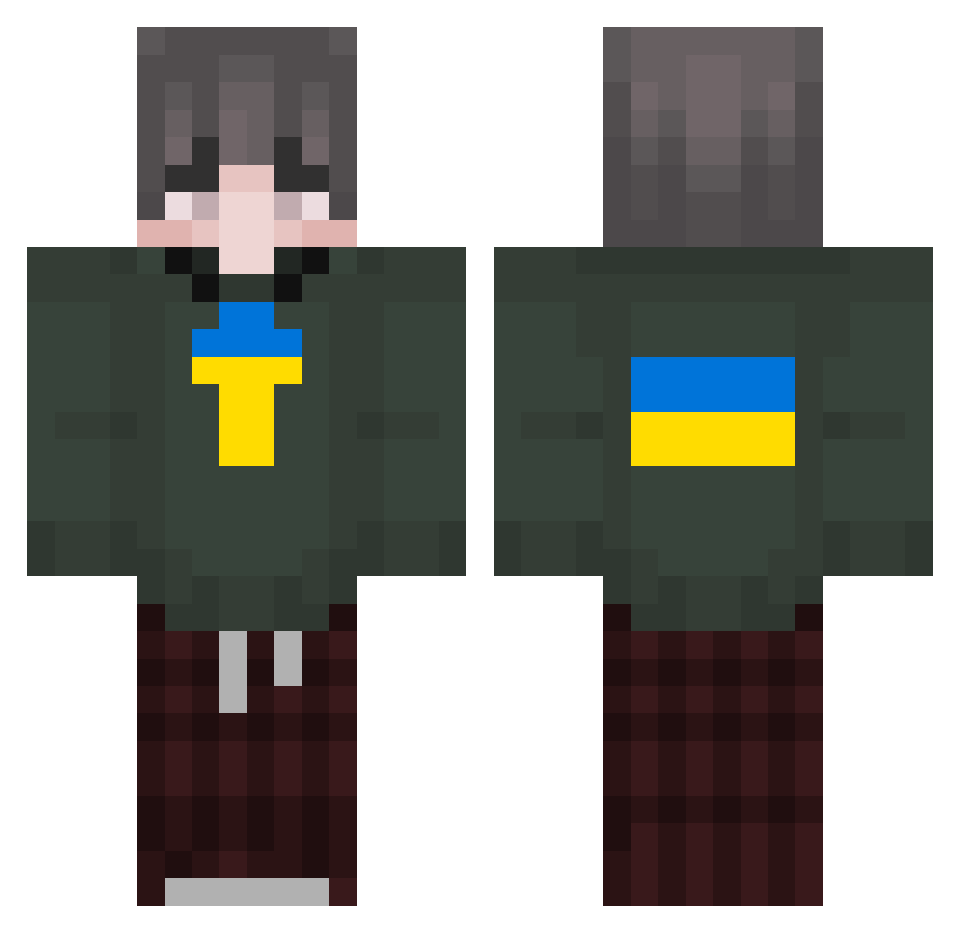 murmurmur_exo Minecraft skin, front and back view