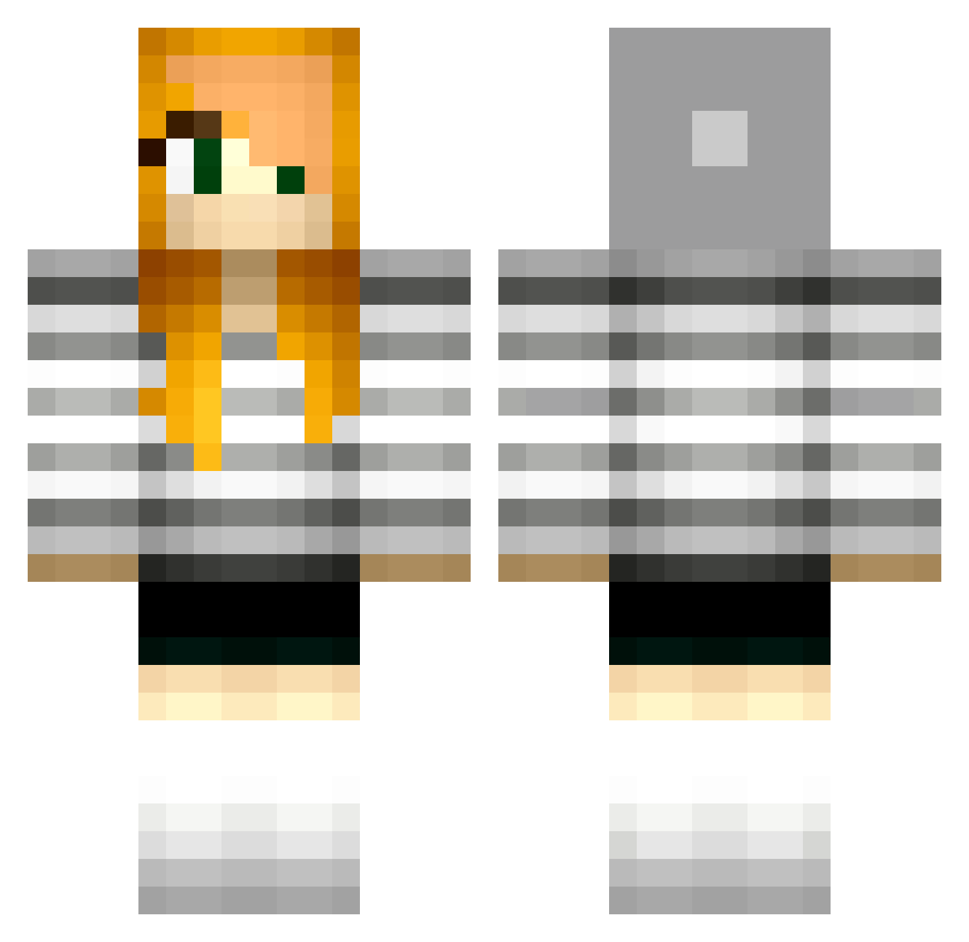 seaports Minecraft skin, front and back view