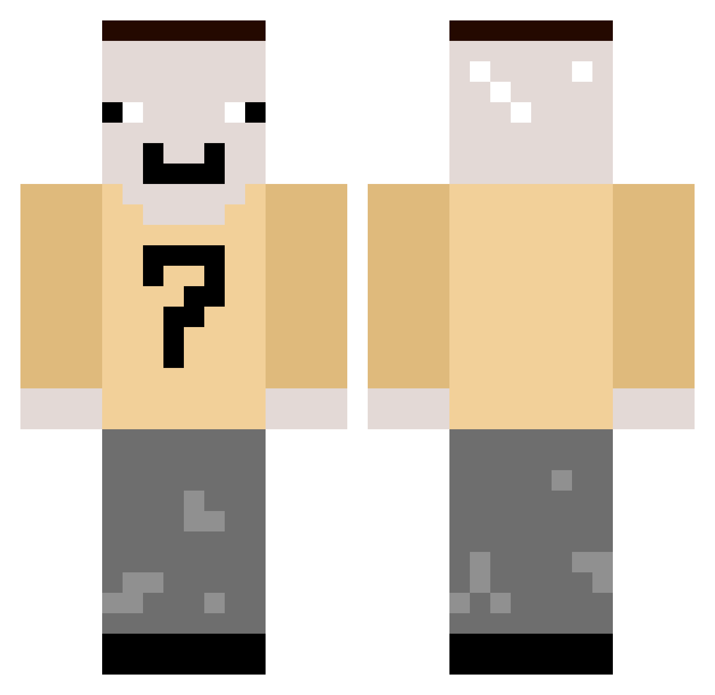 WhiteAzur Minecraft skin, front and back view