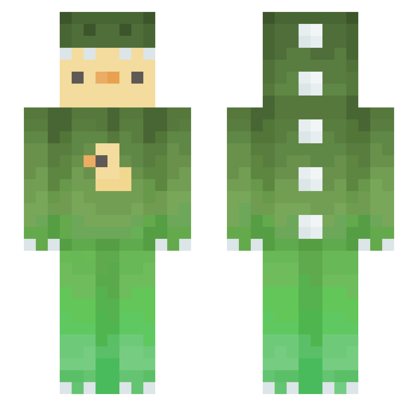 Alanex01 Minecraft skin, front and back view