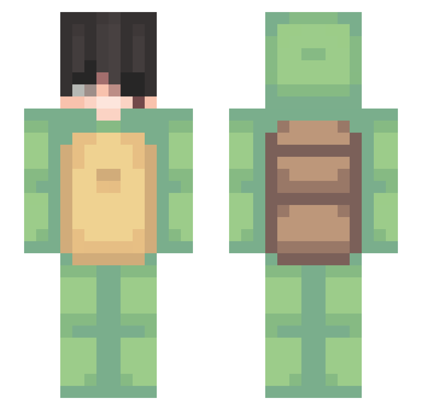 Jerputti Minecraft skin, front and back view