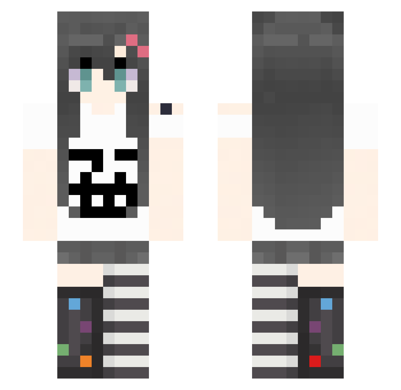 sclent Minecraft skin, front and back view