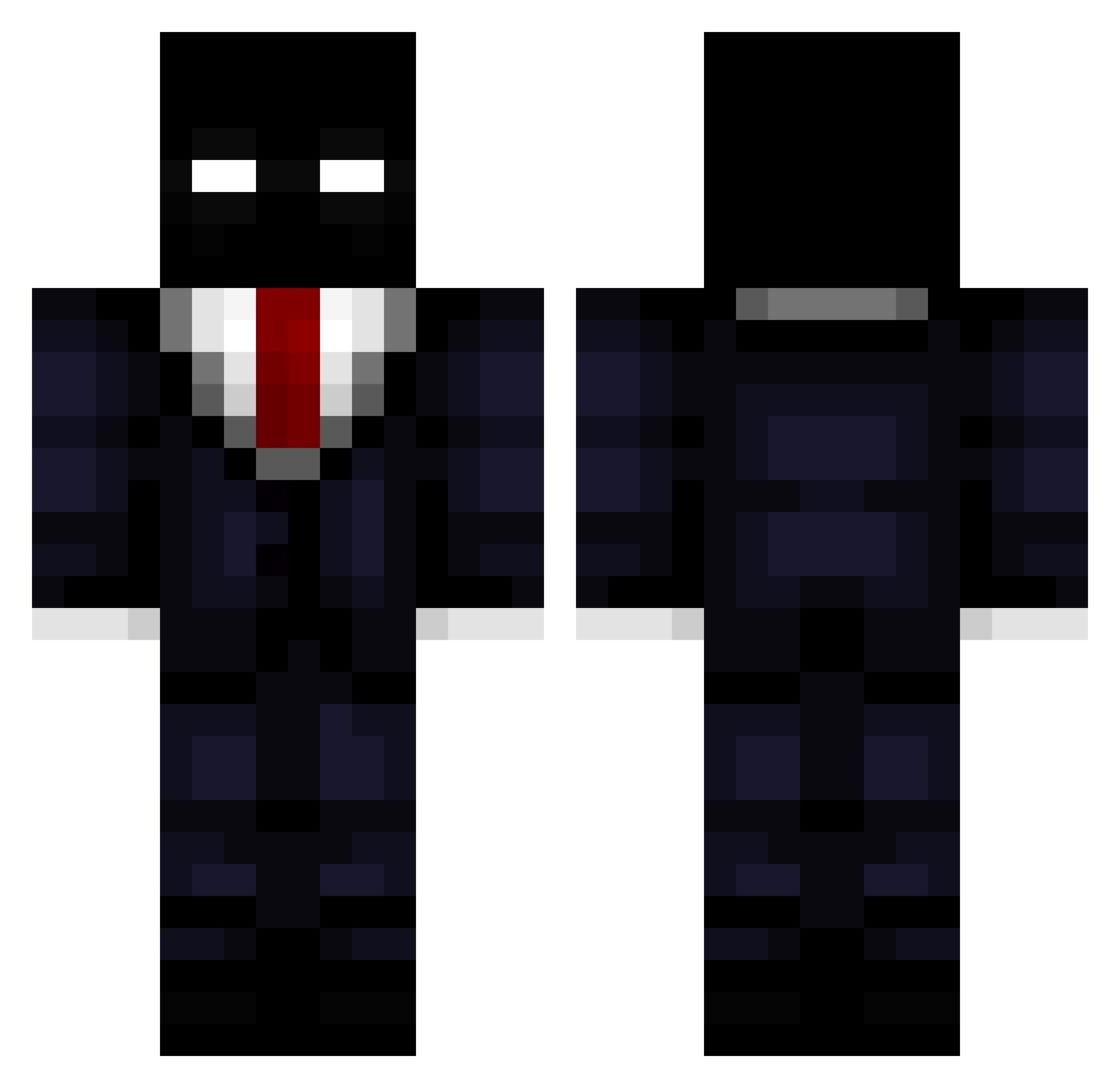 velkahouska Minecraft skin, front and back view