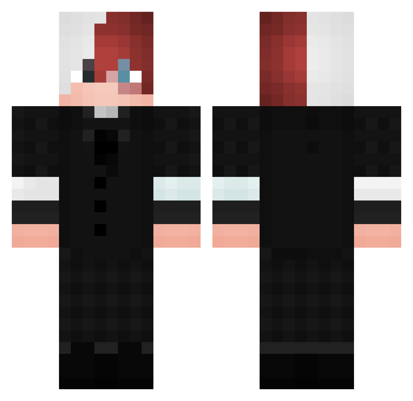 Tanashi Minecraft skin, front and back view