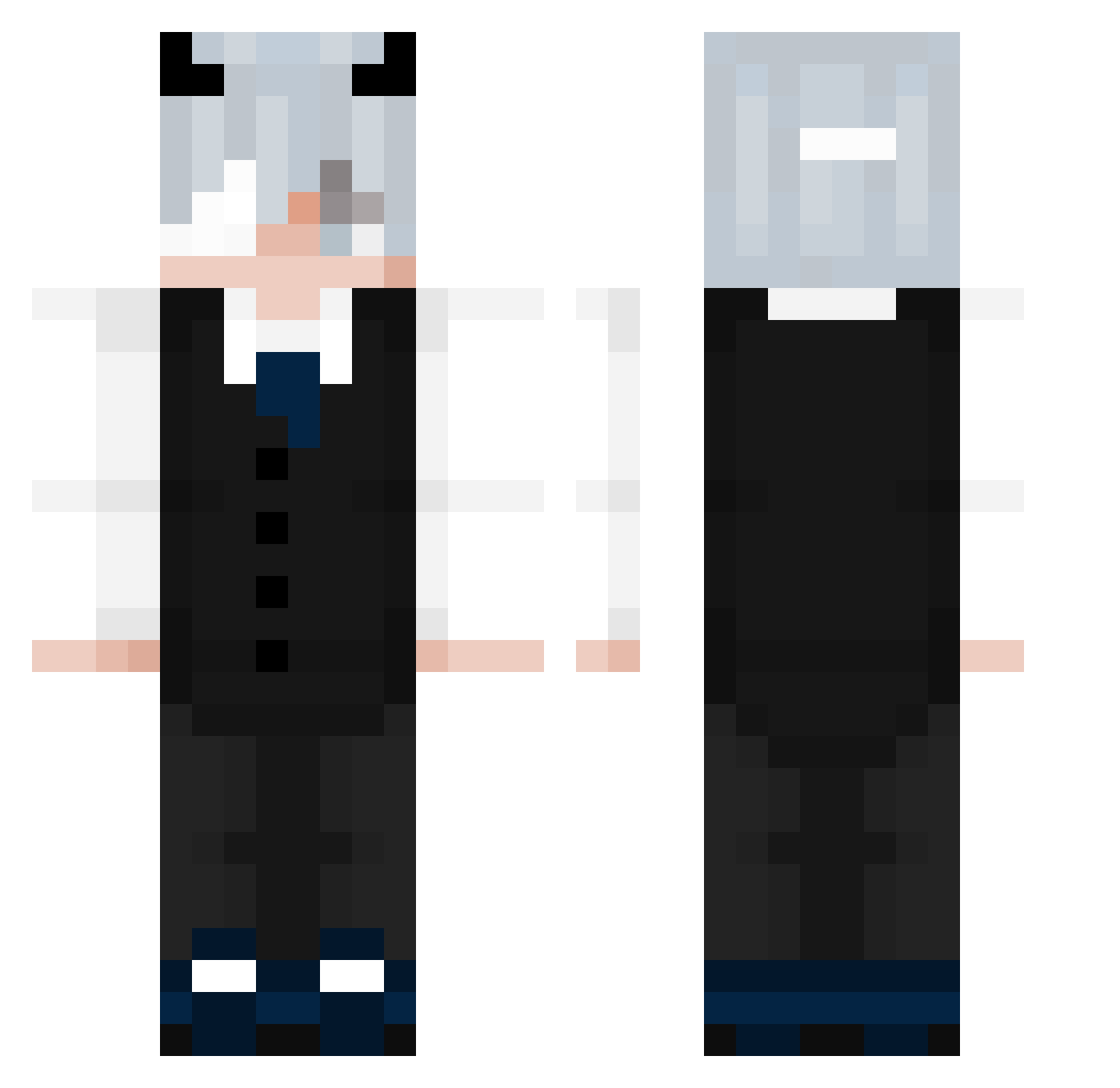 ZaxShii Minecraft skin, front and back view
