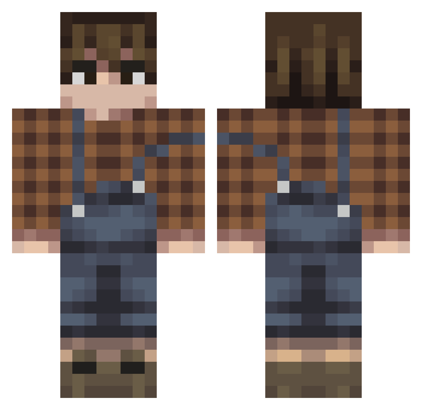 xwandoks Minecraft skin, front and back view