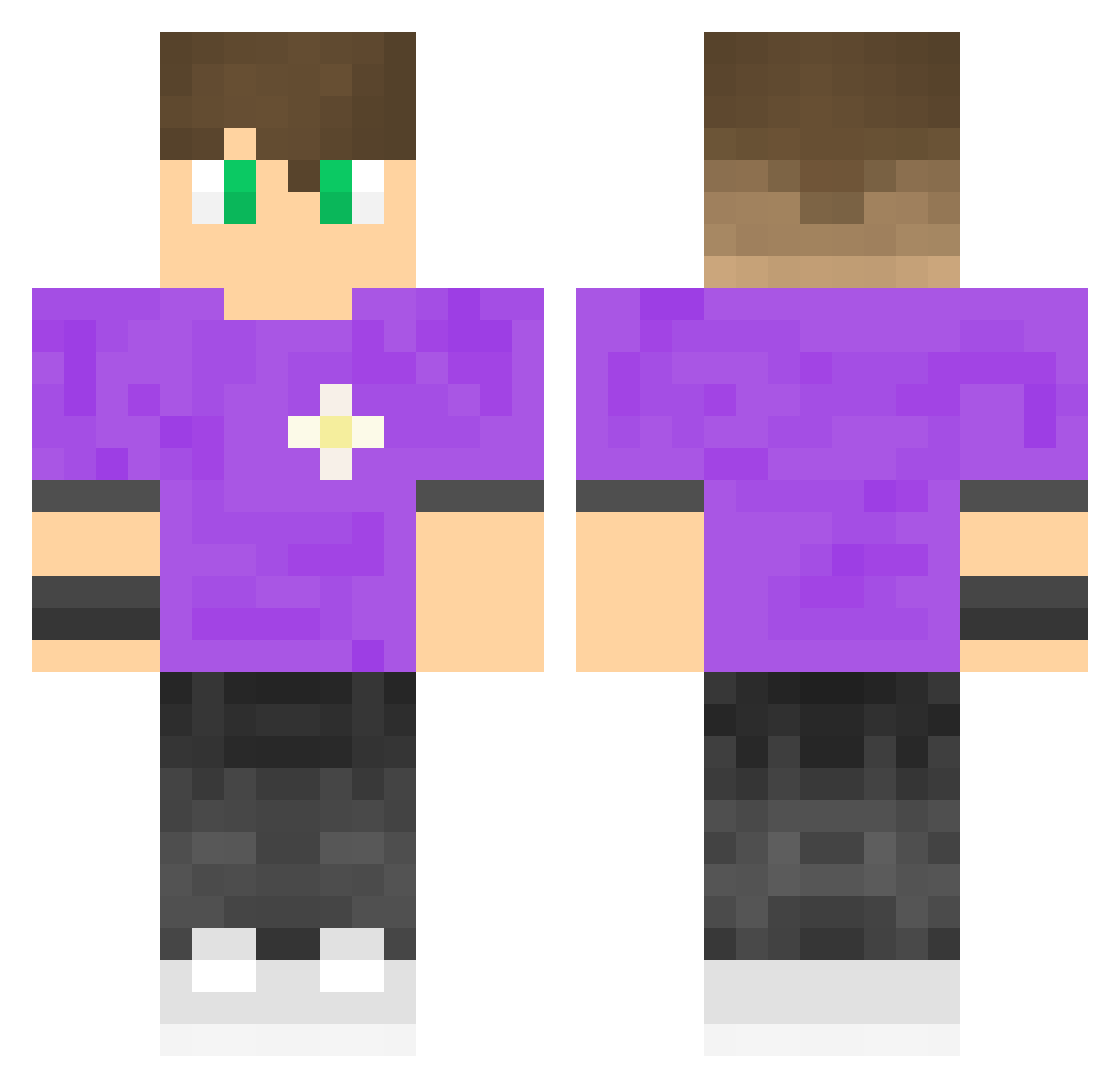 Zaaint Minecraft skin, front and back view