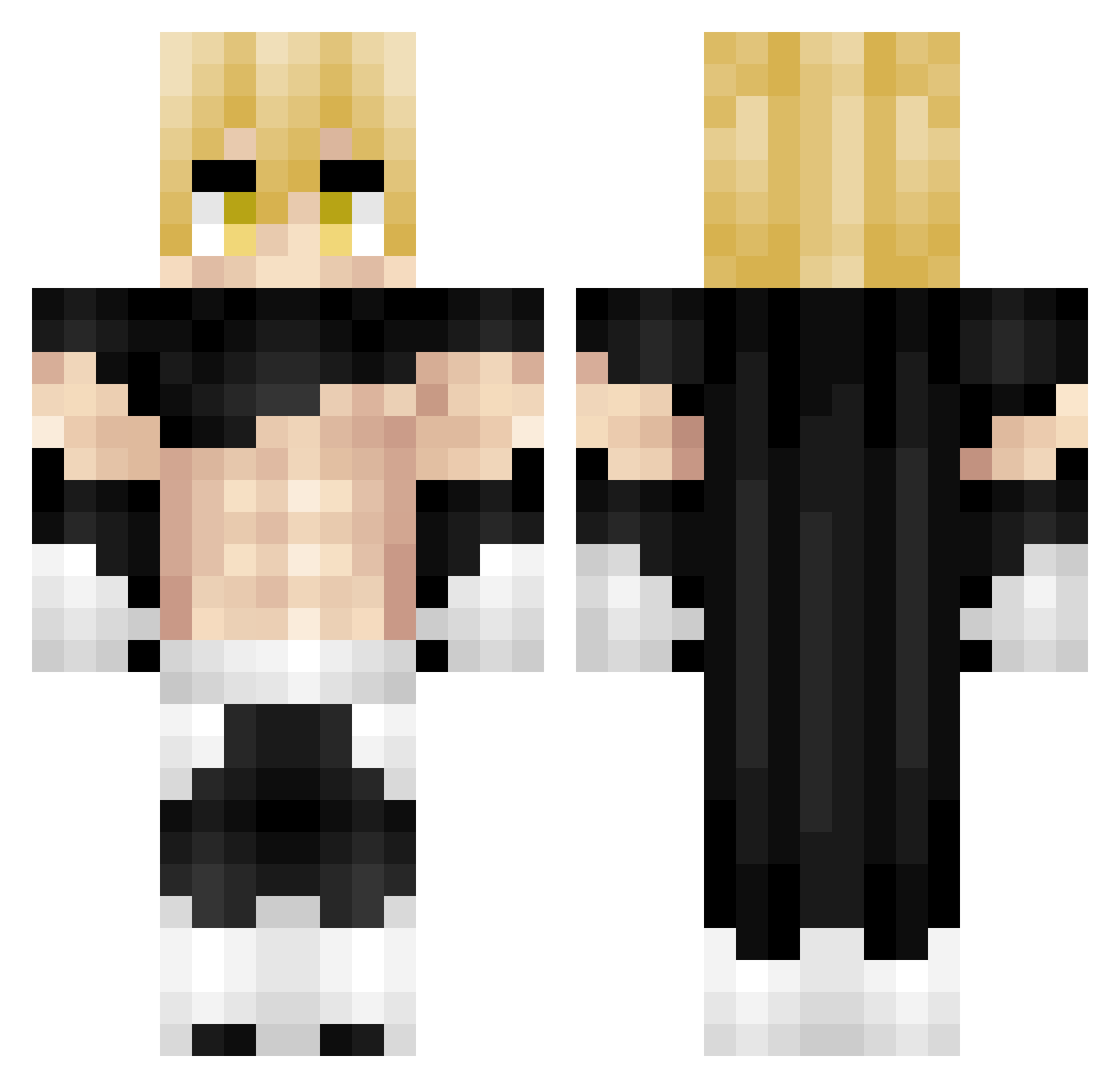 RagingToast Minecraft skin, front and back view
