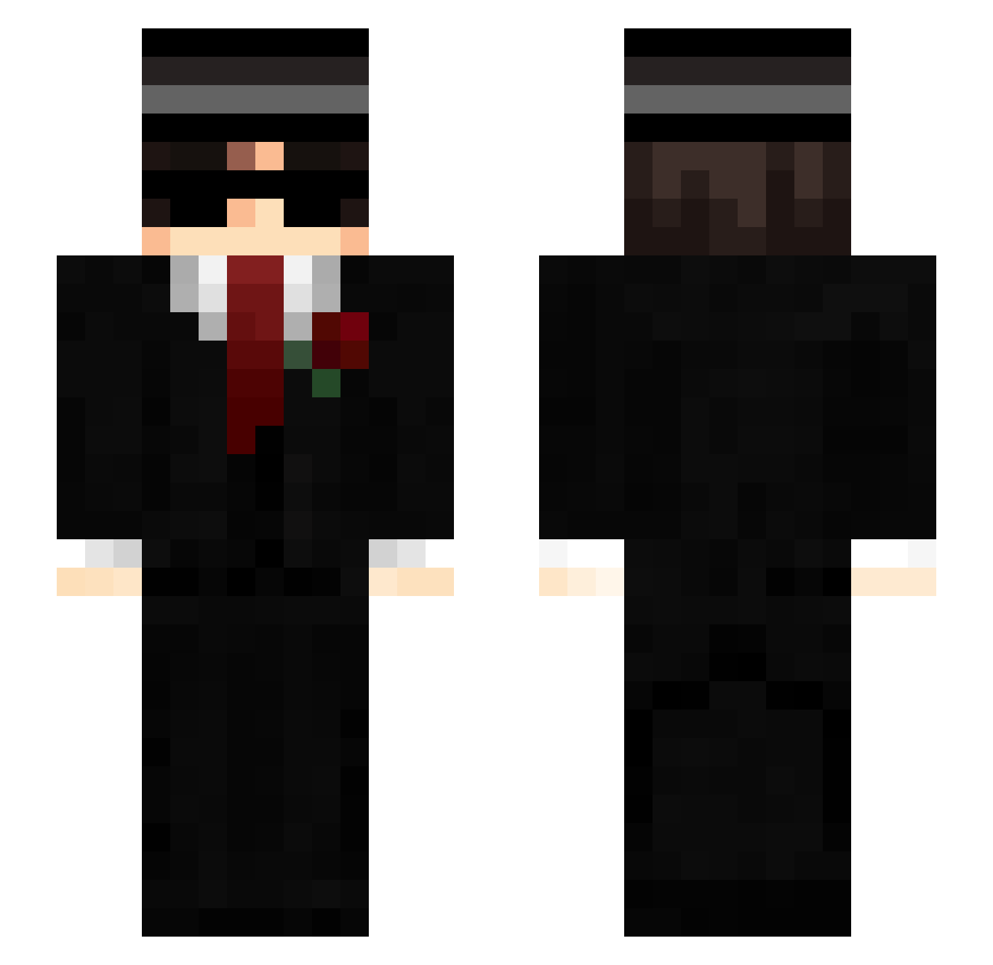 Nuull316 Minecraft skin, front and back view