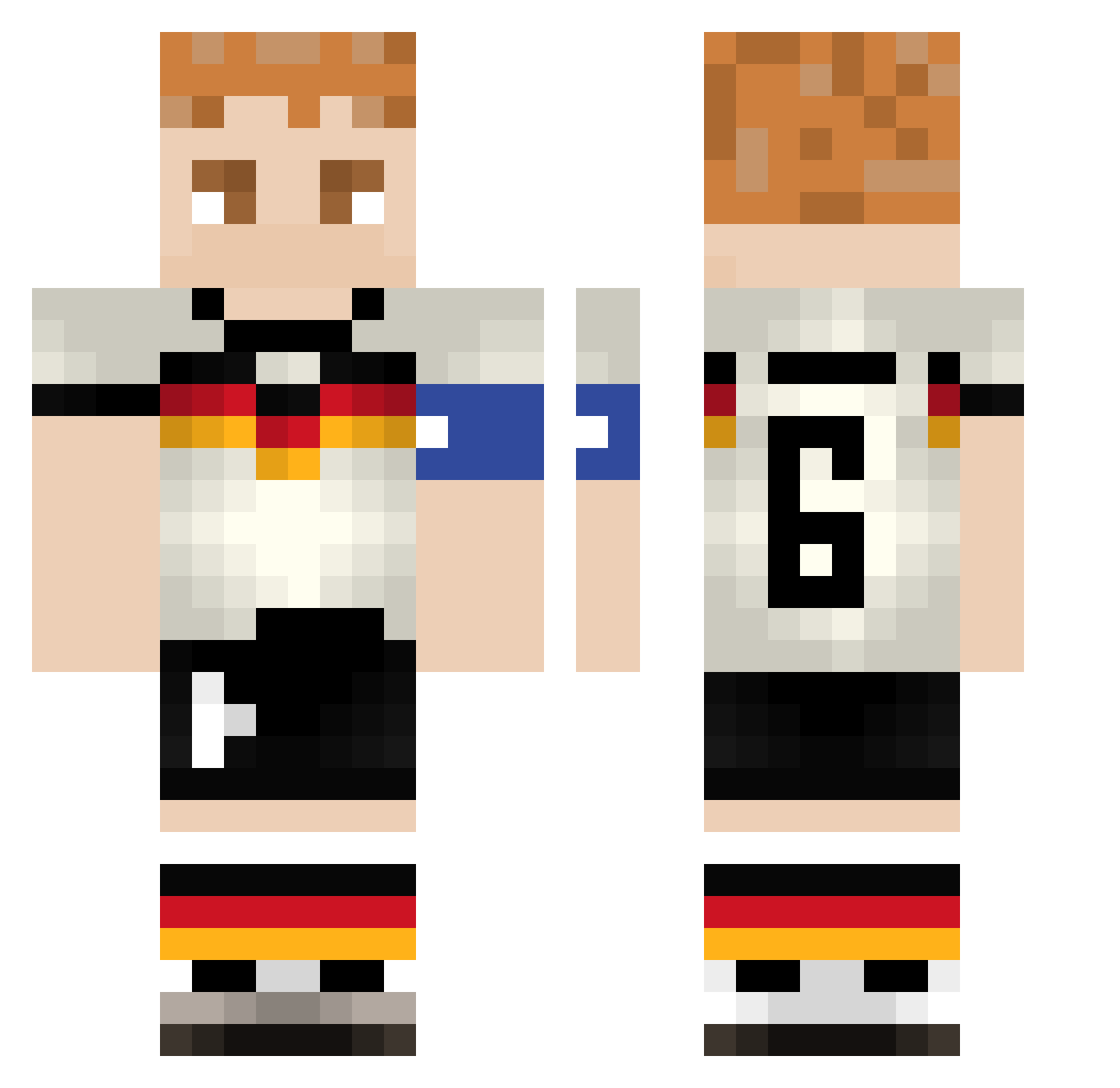 vk6s Minecraft skin, front and back view