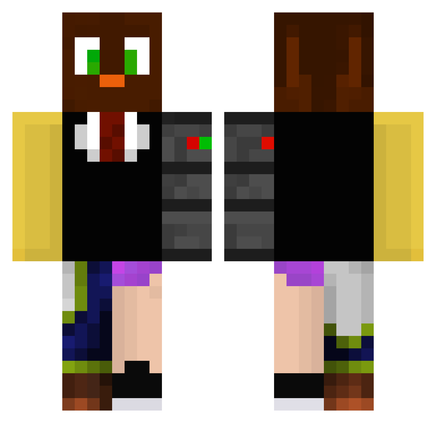 PlumWa1k Minecraft skin, front and back view