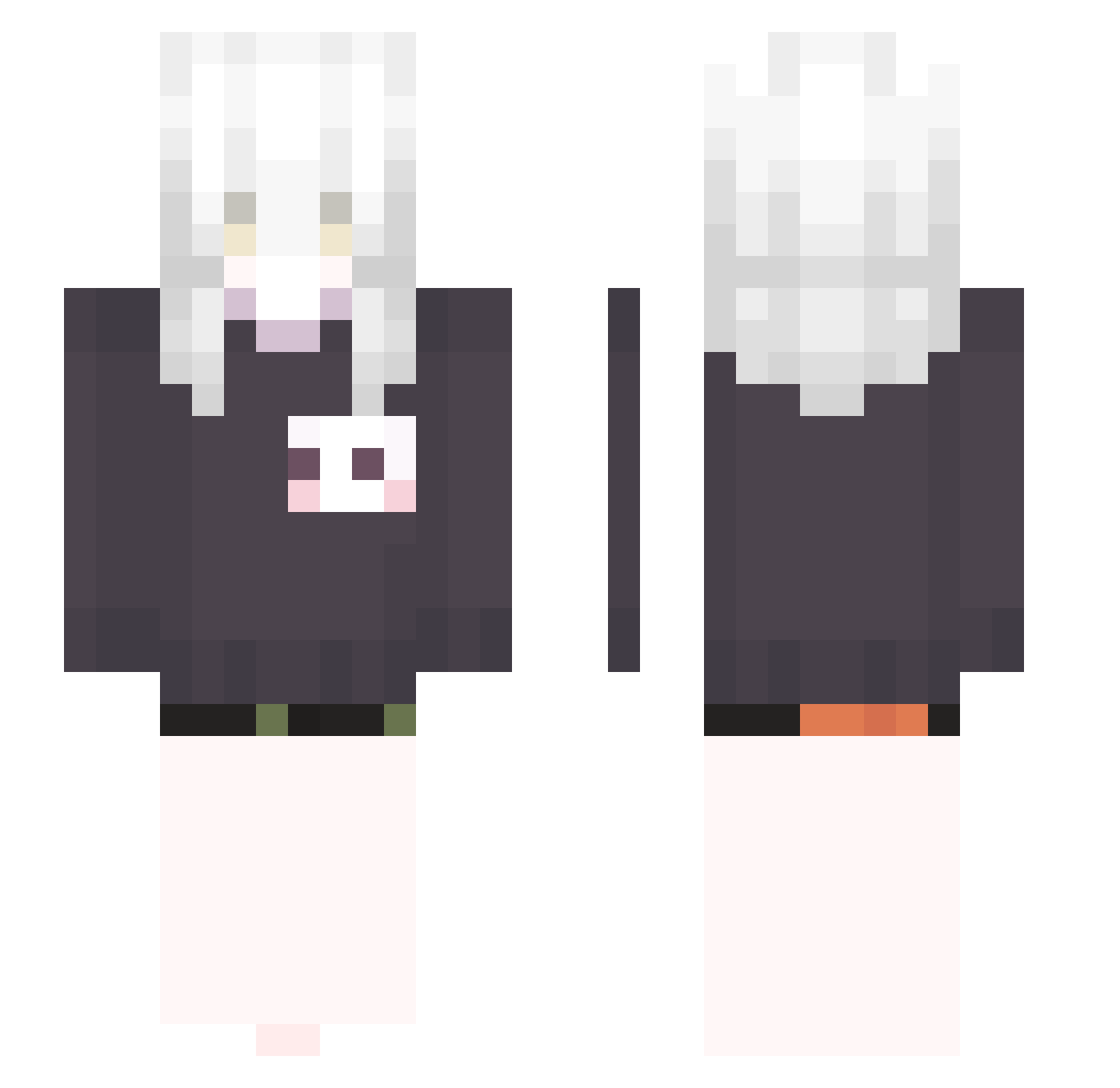 silverwhite_ Minecraft skin, front and back view