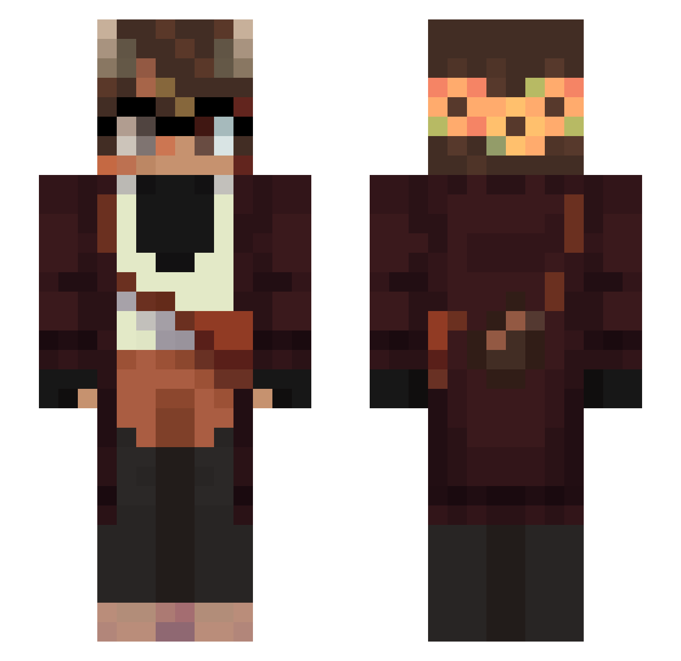 HoruVT Minecraft skin, front and back view