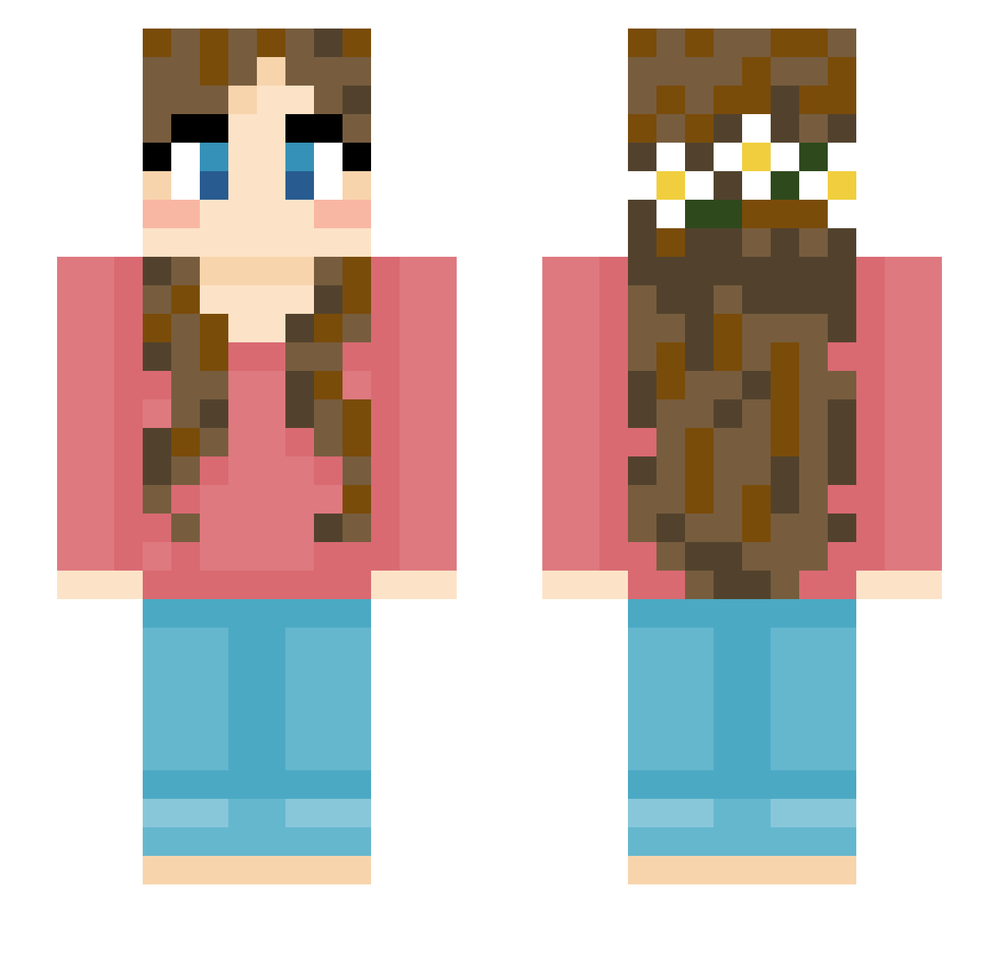 toodles021 Minecraft skin, front and back view