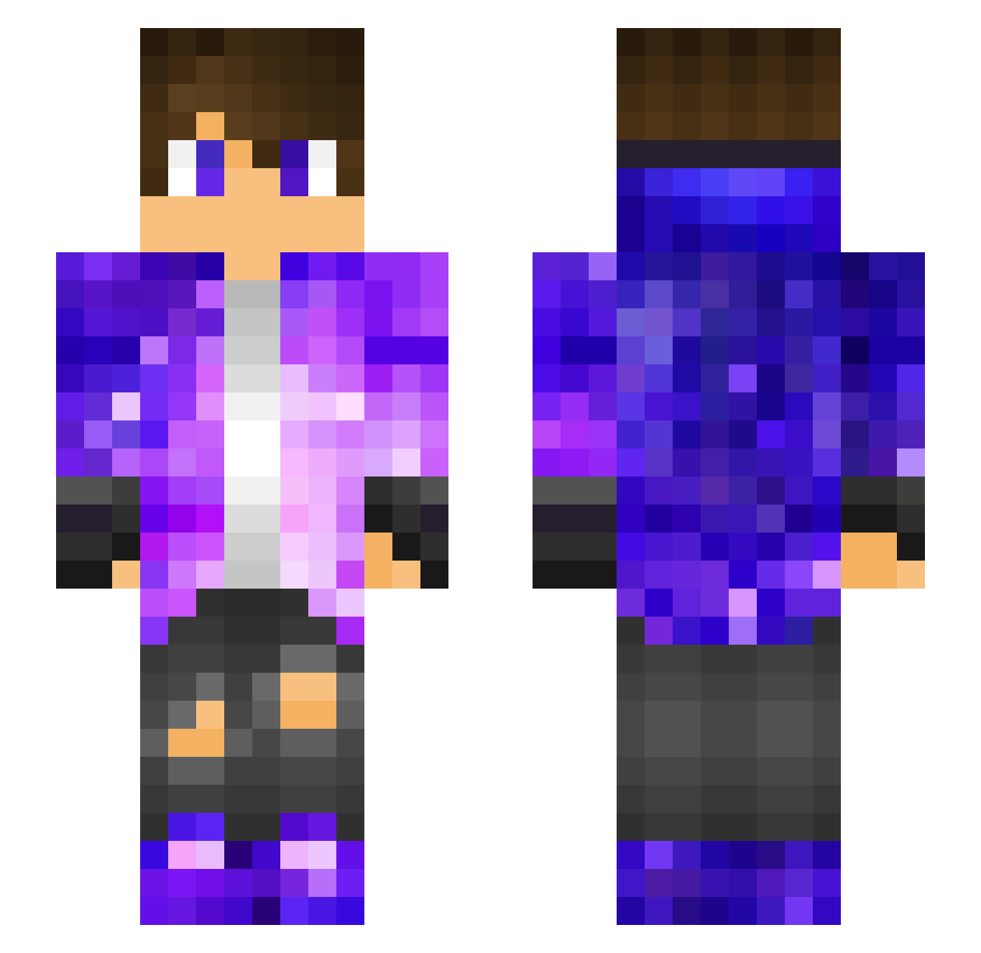 TheFrazzie Minecraft skin, front and back view