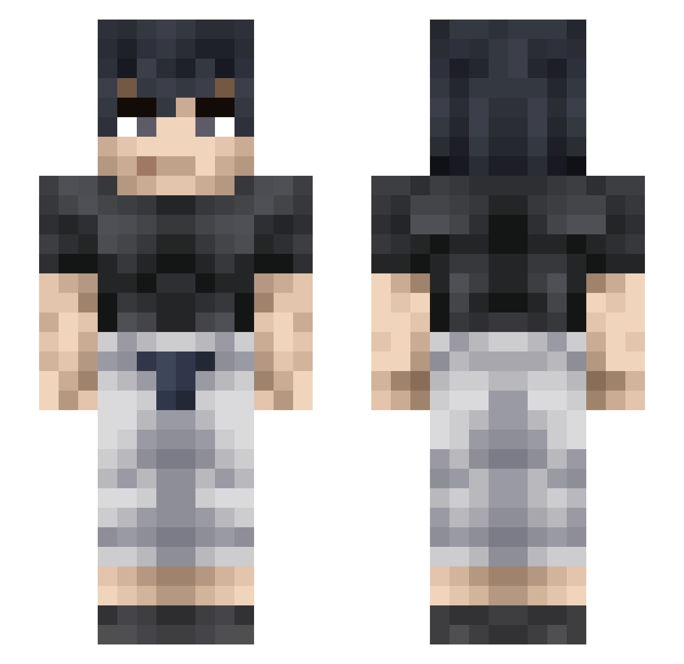 _HyZaCk_ Minecraft skin, front and back view