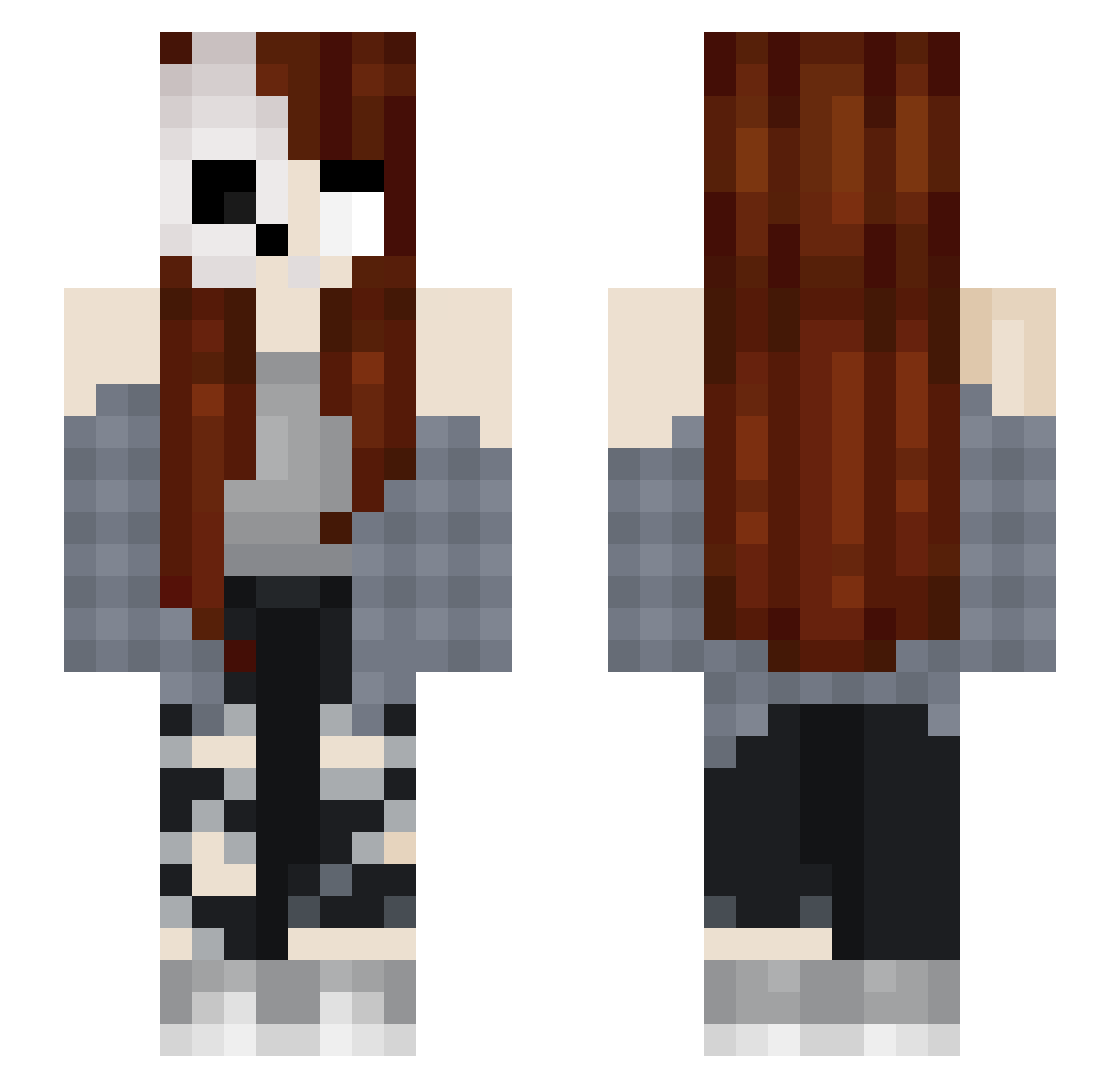 CasualOgre69 Minecraft skin, front and back view