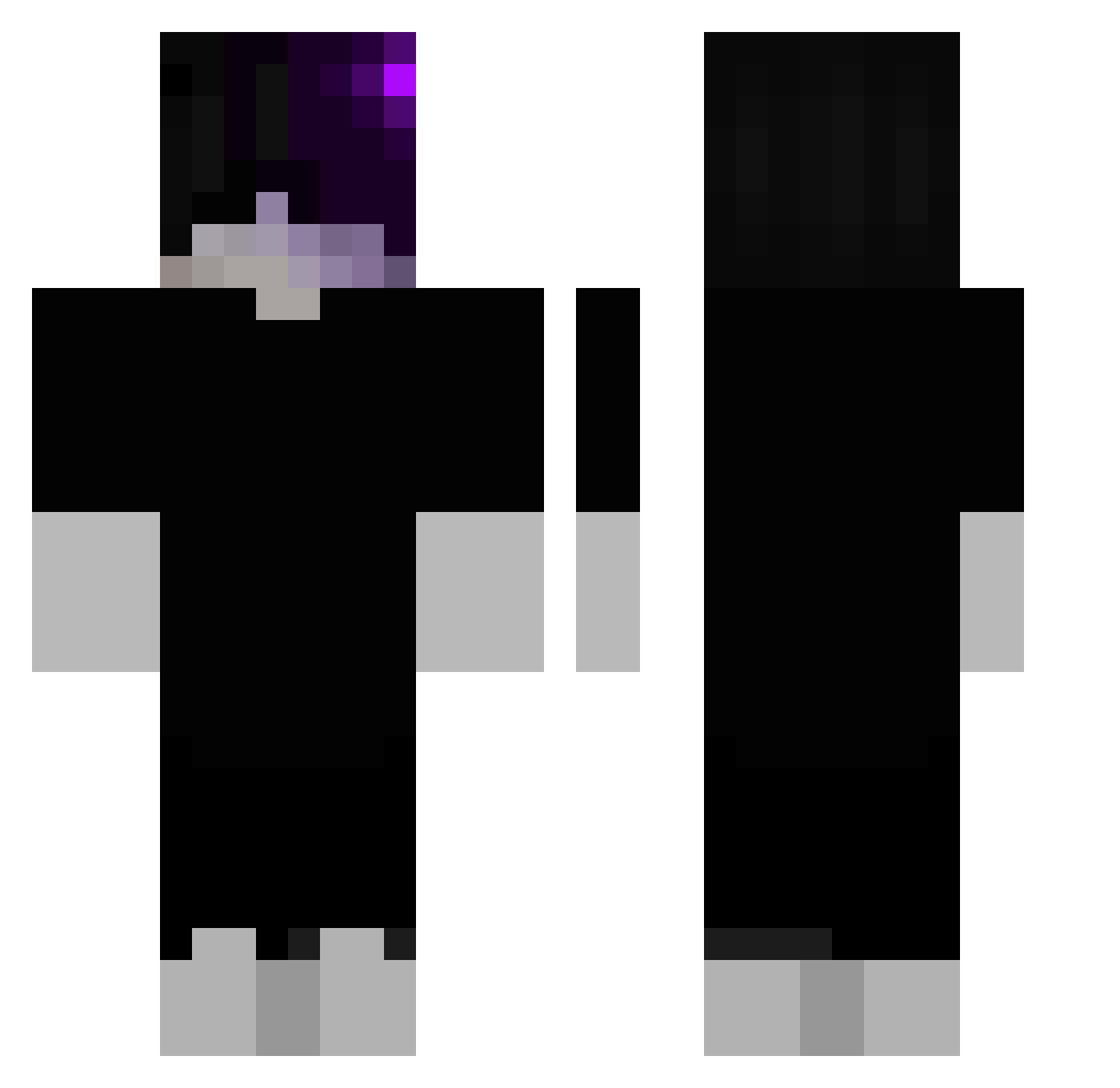 ZyraxxAMR Minecraft skin, front and back view