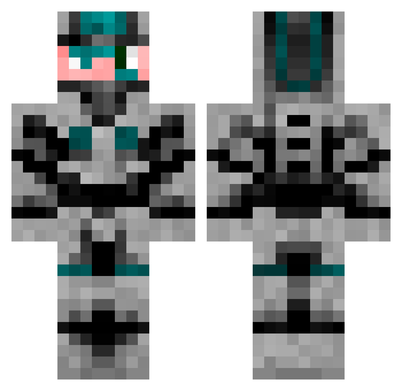 Mogwump Minecraft skin, front and back view