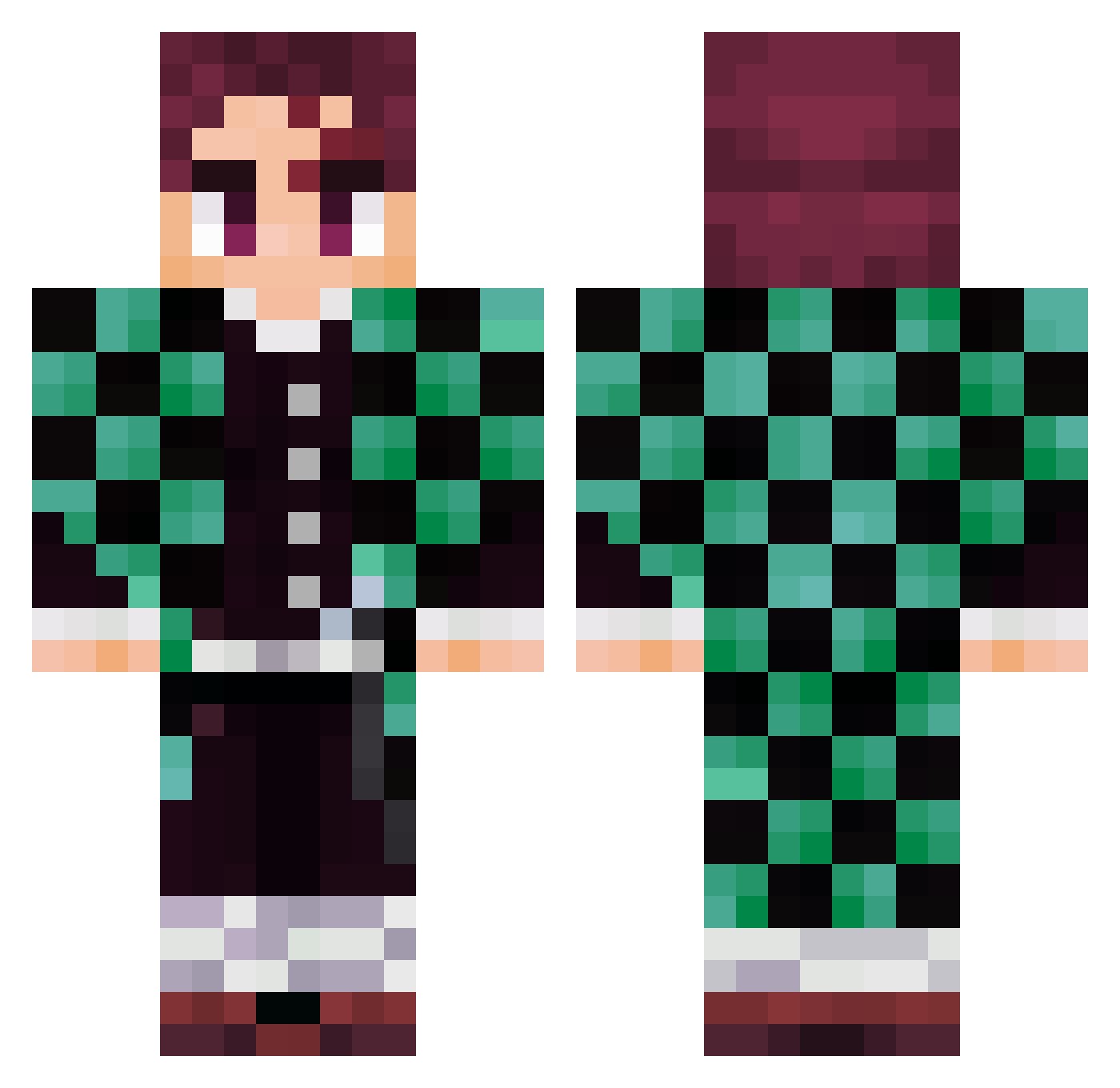 JEMMOLO Minecraft skin, front and back view