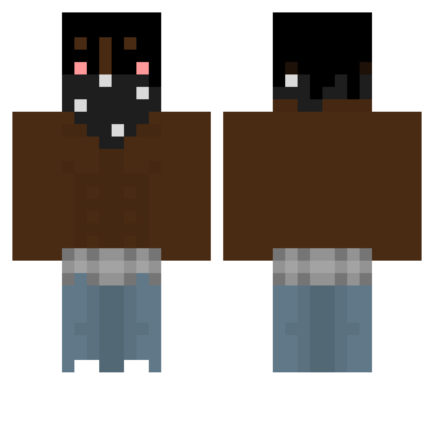 Sv2Stormkeu Minecraft skin, front and back view