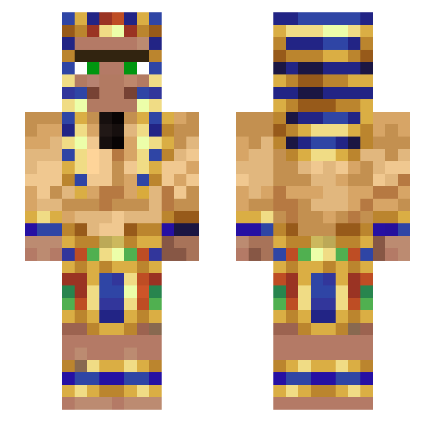 unknownboi Minecraft skin, front and back view